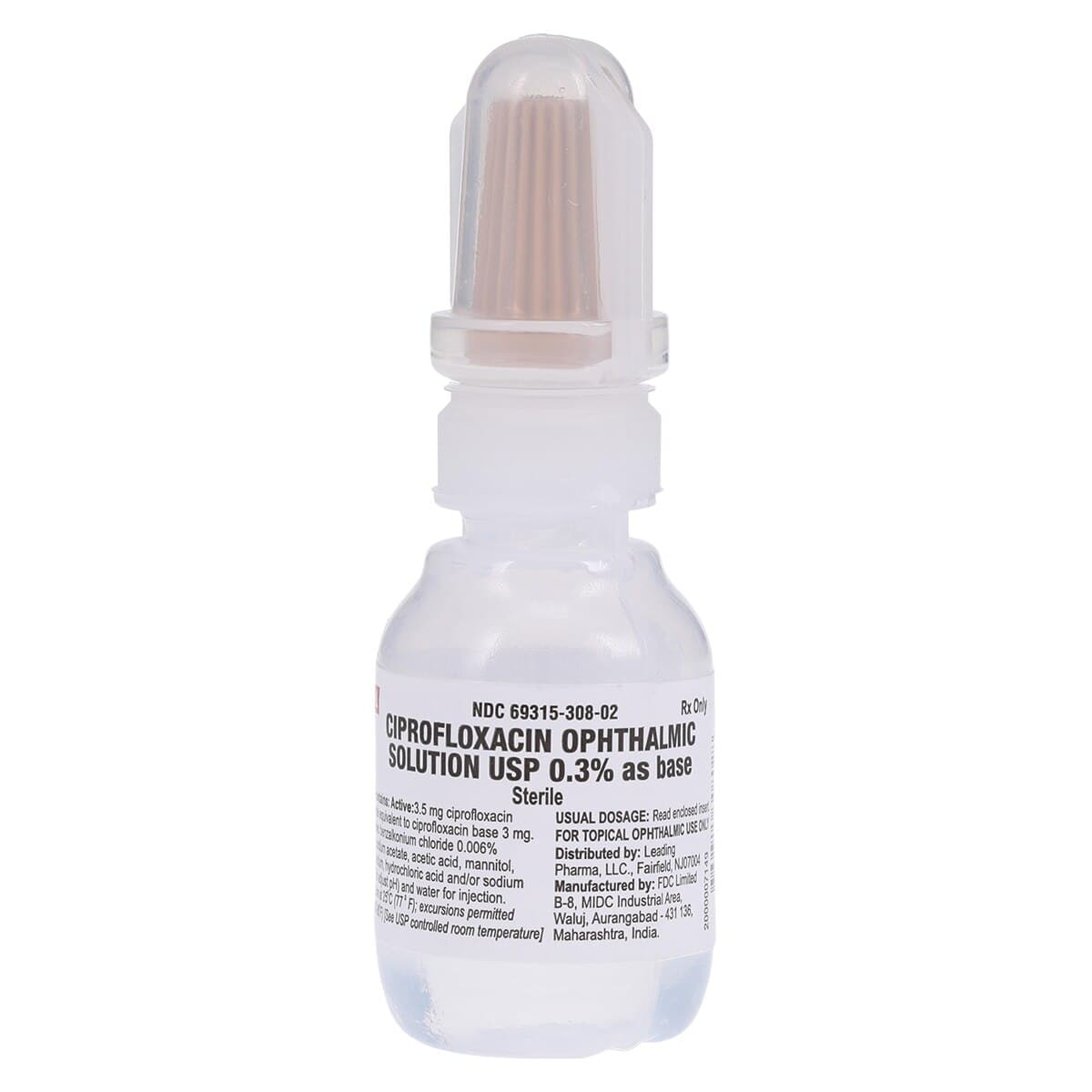 Ciprofloxacin HCl Ophthalmic Solution 0.3%, 2.5 mL Bottle thumbnail 2