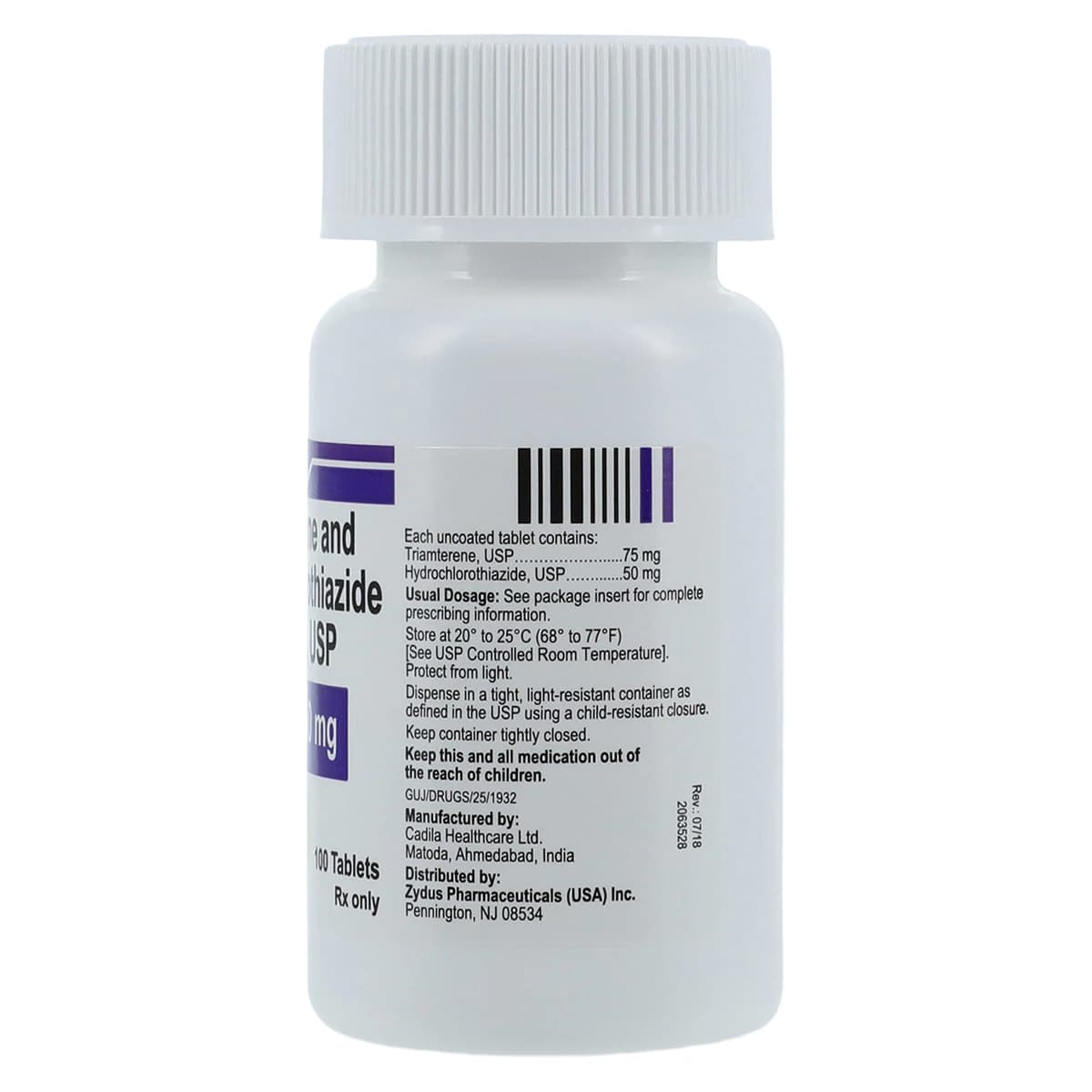 Triamterene/HCTZ Tablets 75mg/50mg, 100 Tablets/Bottle, Zydus Pharmaceuticals thumbnail 2