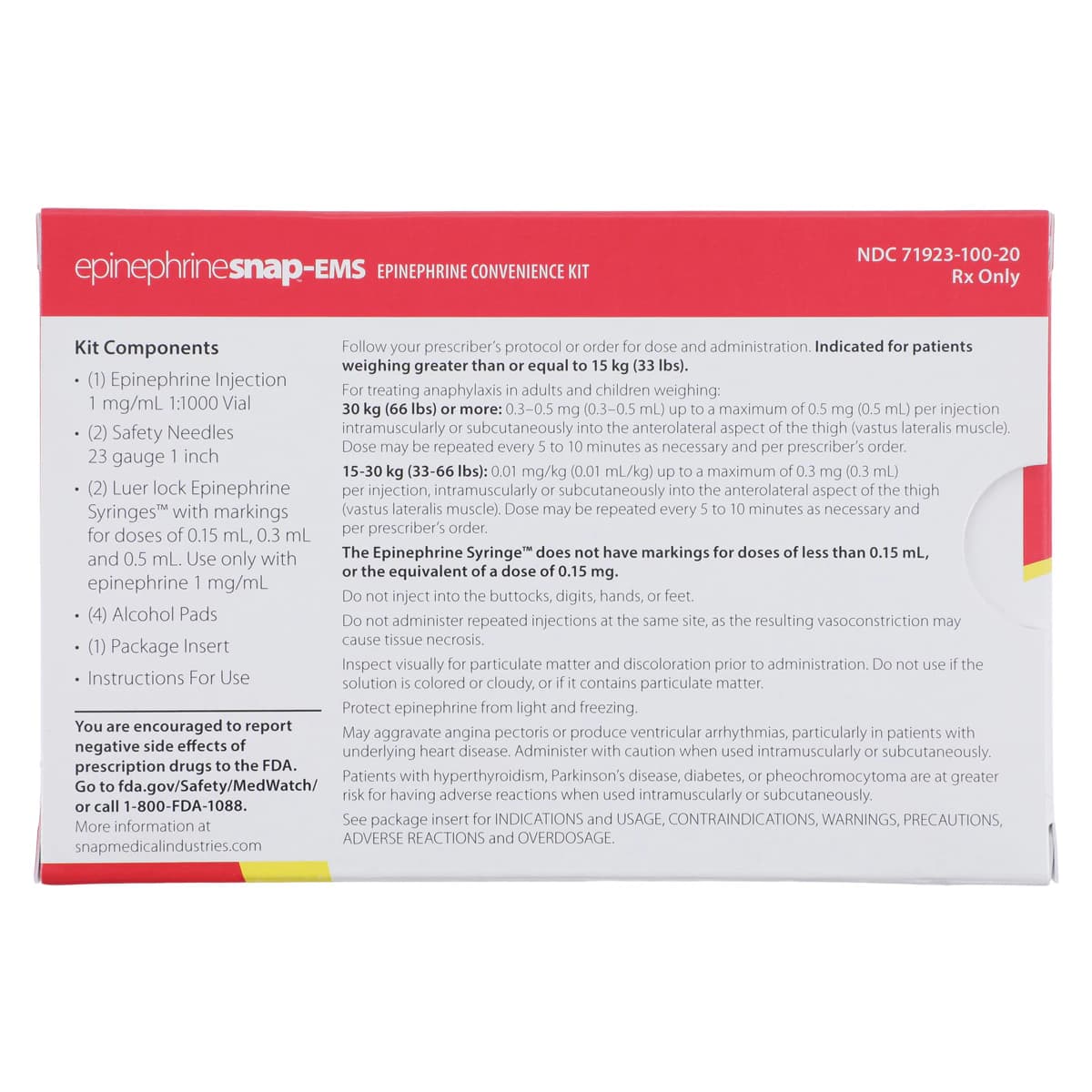 Epinephrine Snap-EMS Kit, 1/Pk thumbnail 15