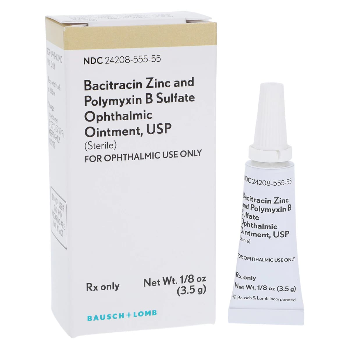 Bacitracin/Polymyxin B Ophthalmic Ointment, 500 units/10,000 units per gram, 3.5 g Tube - Bacitracin/Poly Ophth Oint - Image 1