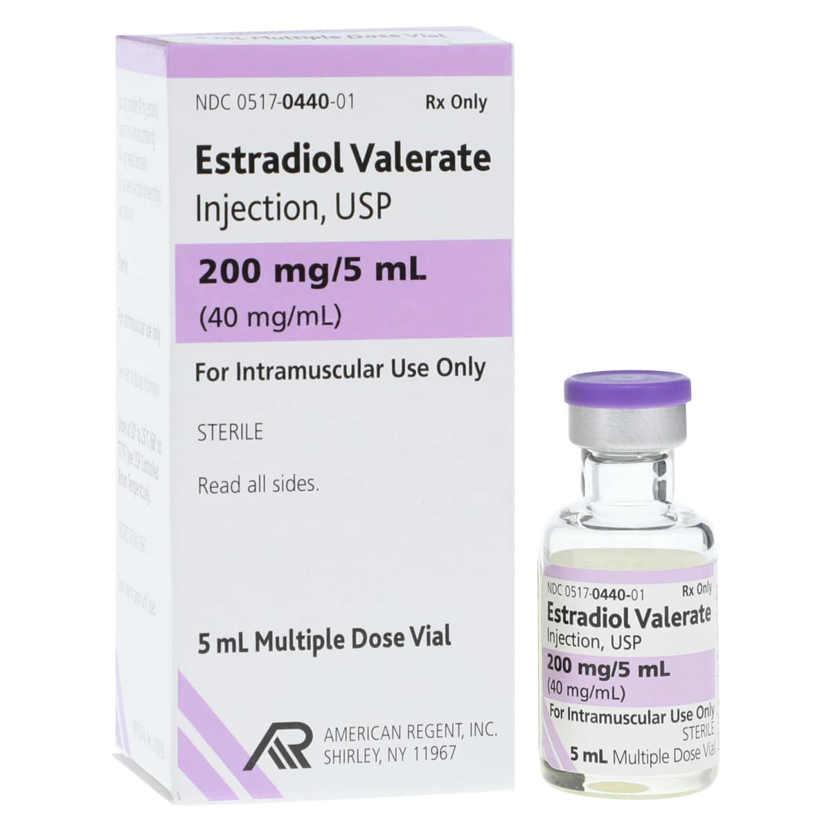 Estradiol Valerate Injection, 40 mg/mL, 5 mL Multiple-Dose Vial - Estradiol Valerate Inj MDV 5mL - Image 1