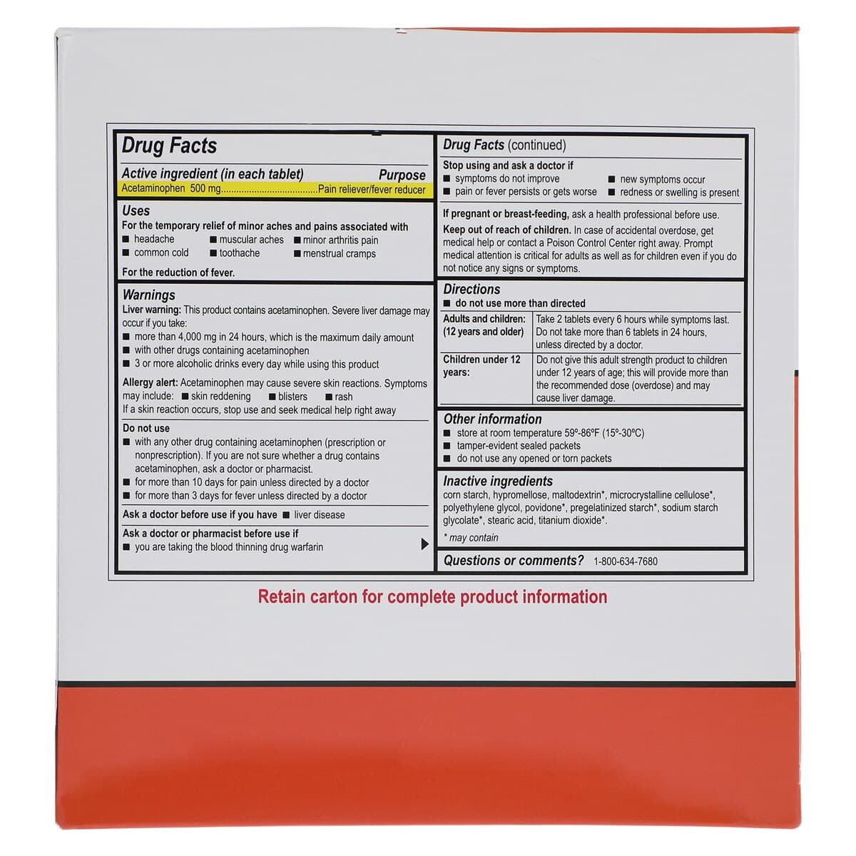Medi-First Extra Strength Non-Aspirin Tablets, 500 mg, 250 Tablets per Bottle, 2 Bottles per Box thumbnail 6