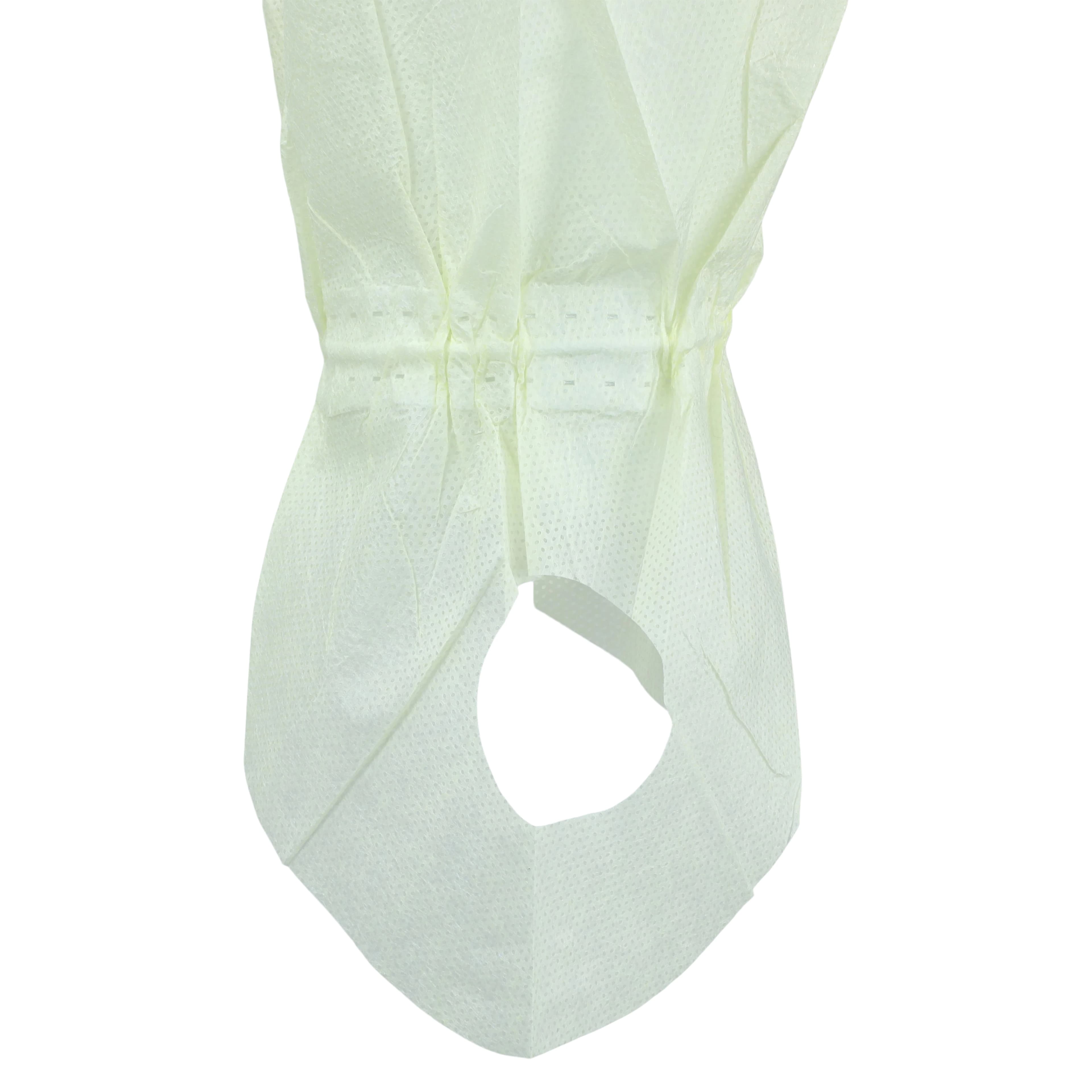 Halyard AAMI Level 2 Isolation Gown, 3-Layer SMS, Large, Yellow, Full Back, Over-the-Head/Waist Ties, Elastic Cuffs with Thumb Hook, 100/Case thumbnail 3