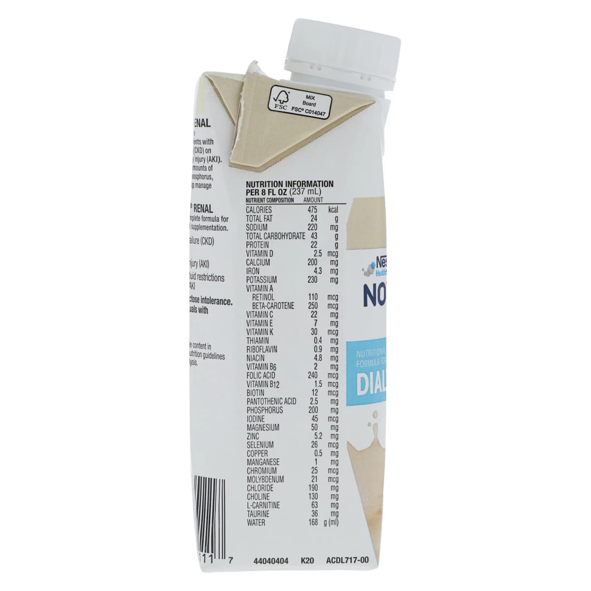 Nestle Health Science Novasource Renal Nutritional Formula, Vanilla, 8 oz Cartons, 24/Case thumbnail 4