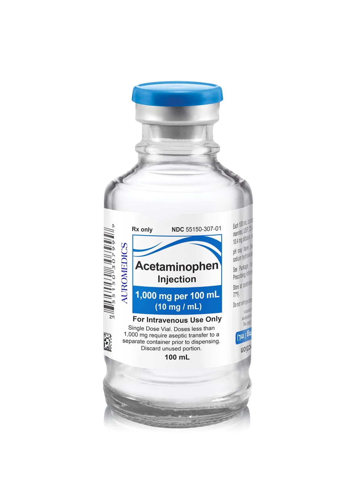 Acetaminophen Injection 10mg/mL, Single-Dose Vial, 100mL, 24/Package - Acetaminophen Inj SDV 100mL - Image 1