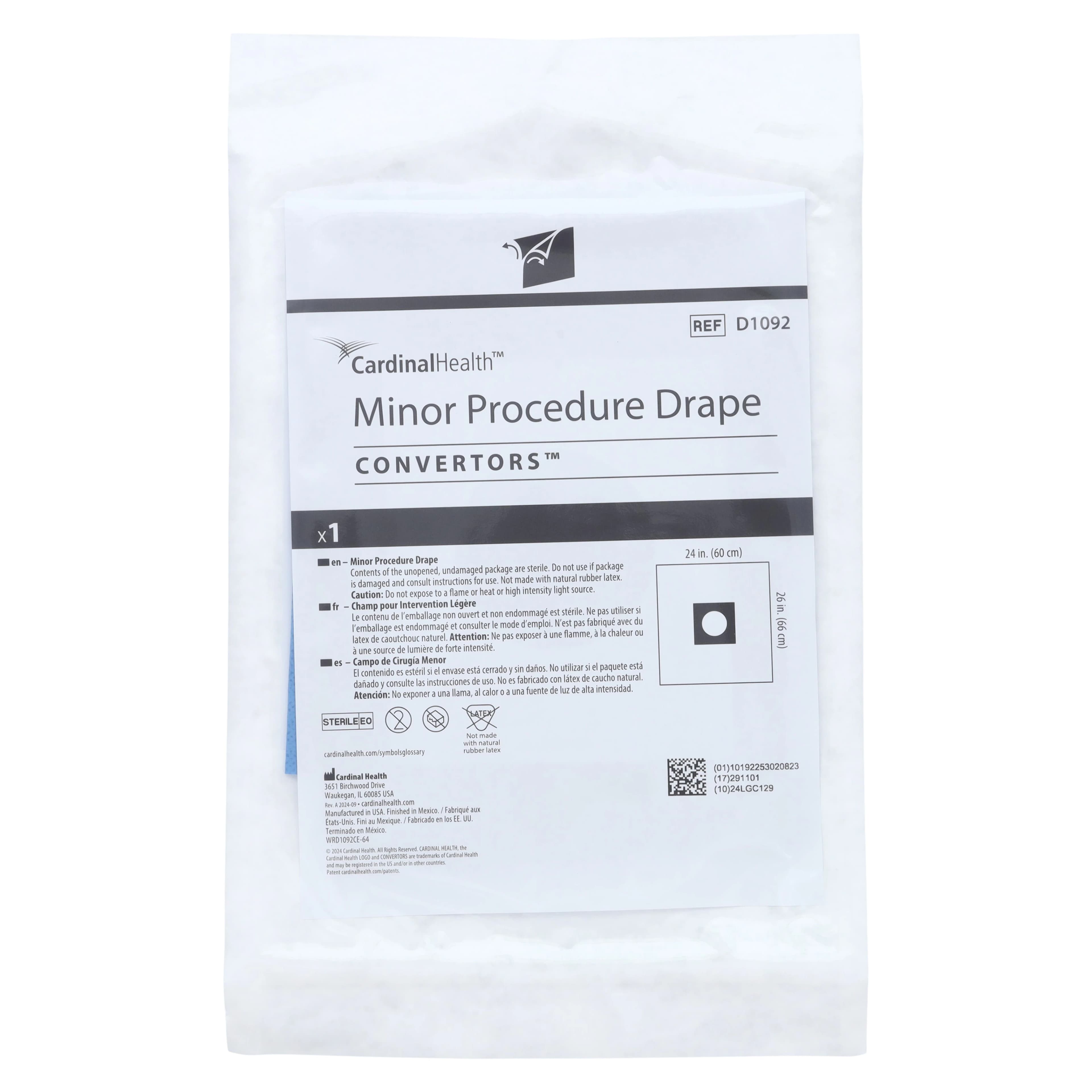 Cardinal Health Sterile Minor Procedure Drape, Fenestrated, 24" x 26" thumbnail 3