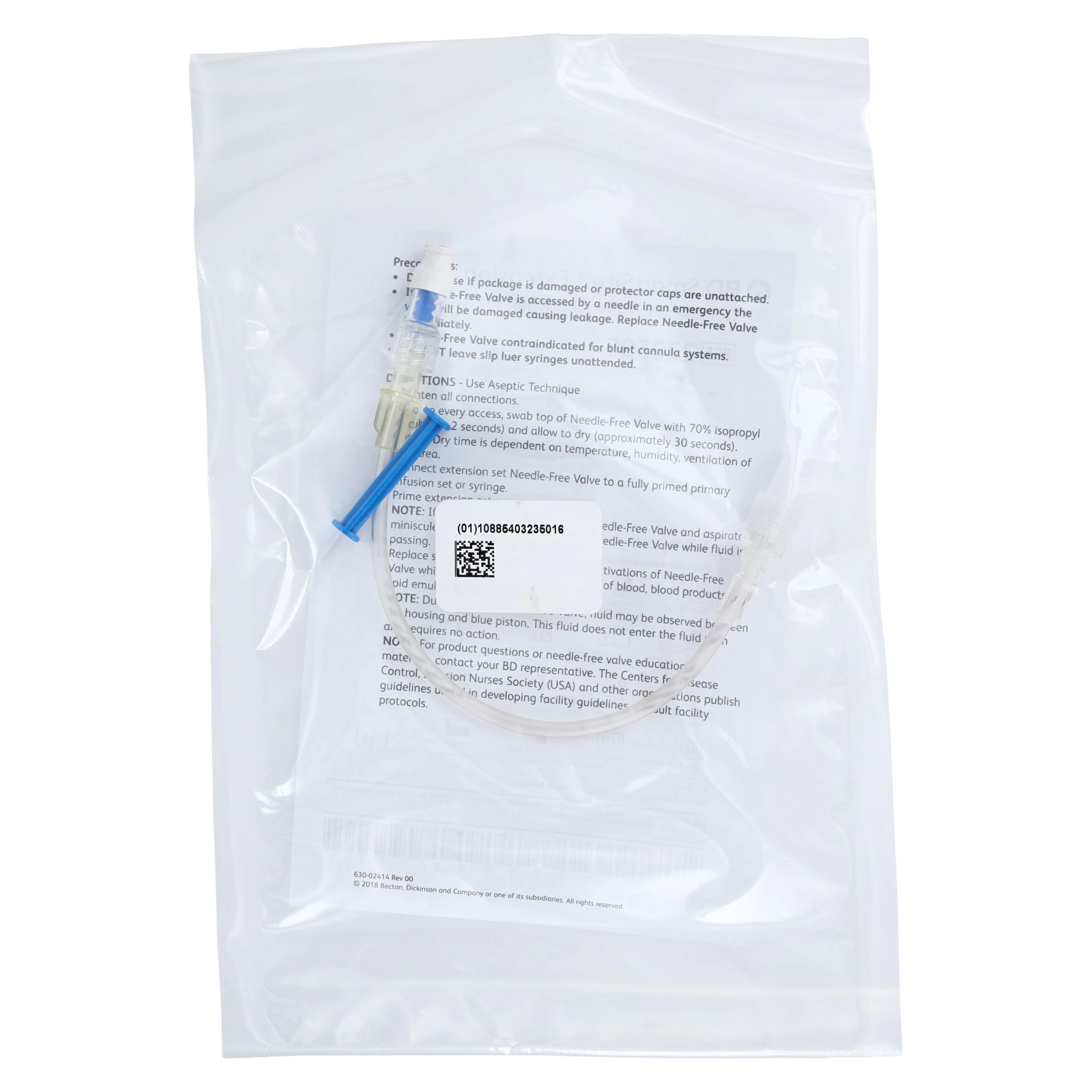 BD SmartSite Needle-Free Connector Extension Set, 9" Spin Male Luer Lock, Priming Volume 1 mL, Each thumbnail 2