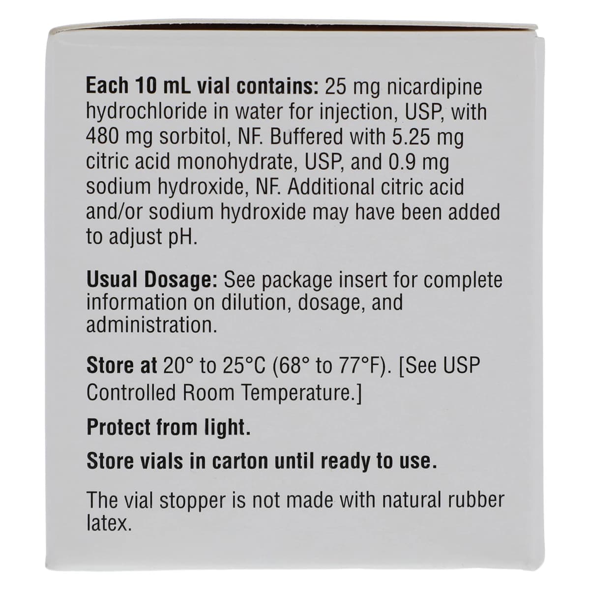Nicardipine HCl Injection, 25mg/mL, Single Dose Vial (SDV), 10mL, 10/Package thumbnail 6