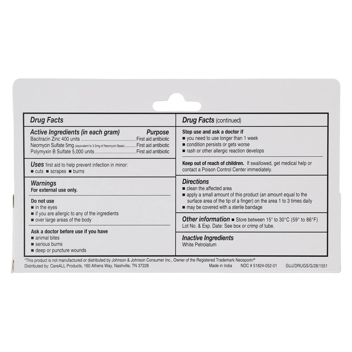 Triple Antibiotic Ointment, 1 oz Tube thumbnail 4
