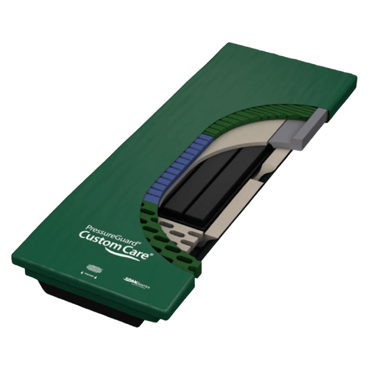 Span America Custom Care Bed Mattress, Non-Powered, Green - Mattress Bed Non Powered - Image 1