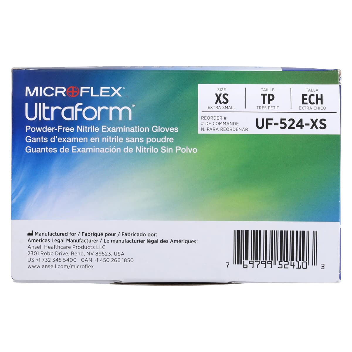 Ultraform® Powder Free Nitrile Exam Gloves, Extra Small, Cobalt Blue, Textured, Non-Sterile, 300/Box, UF-524-XS thumbnail 5