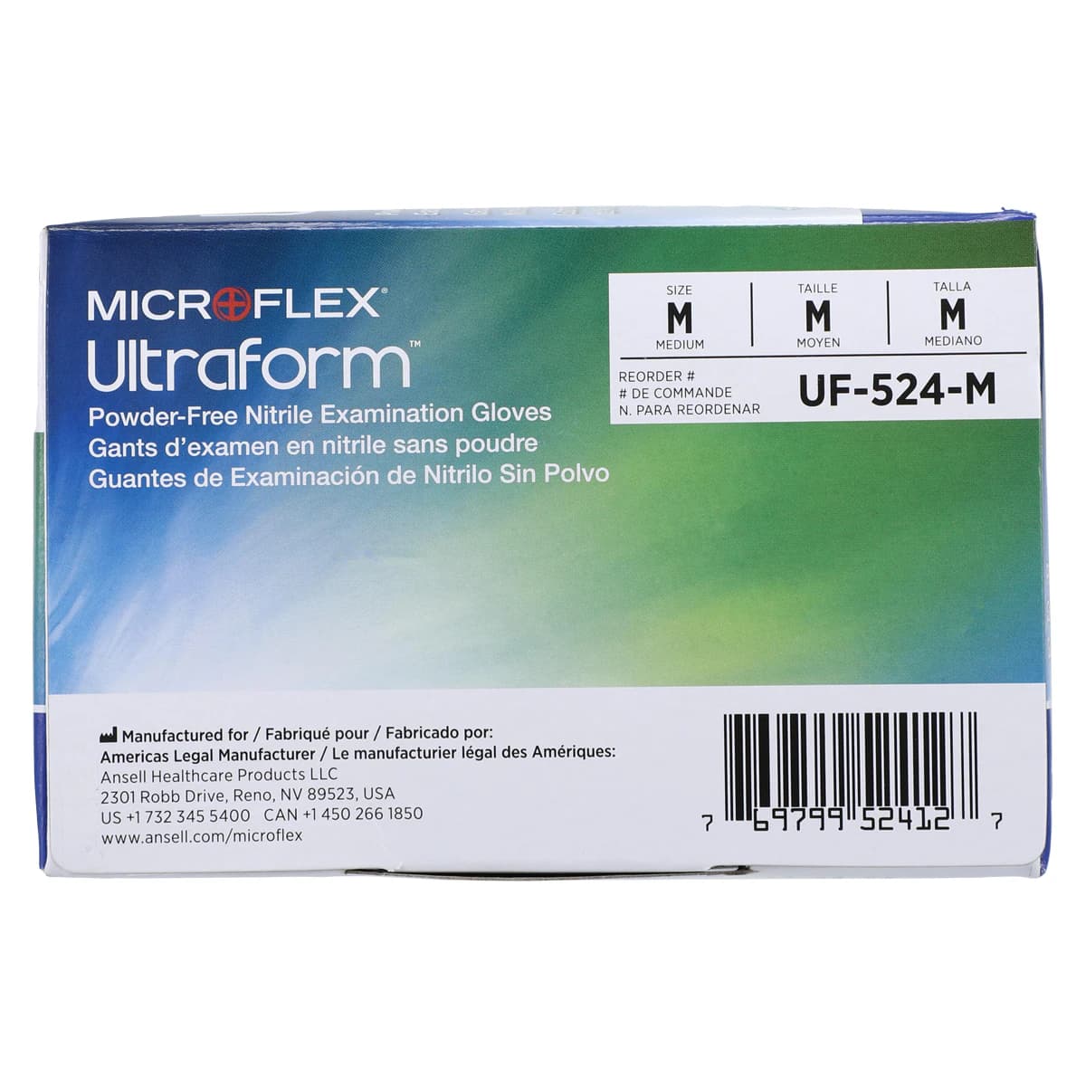 Ultraform® Powder Free Nitrile Exam Gloves, Medium, Cobalt Blue, 300/Box, UF-524-M thumbnail 6