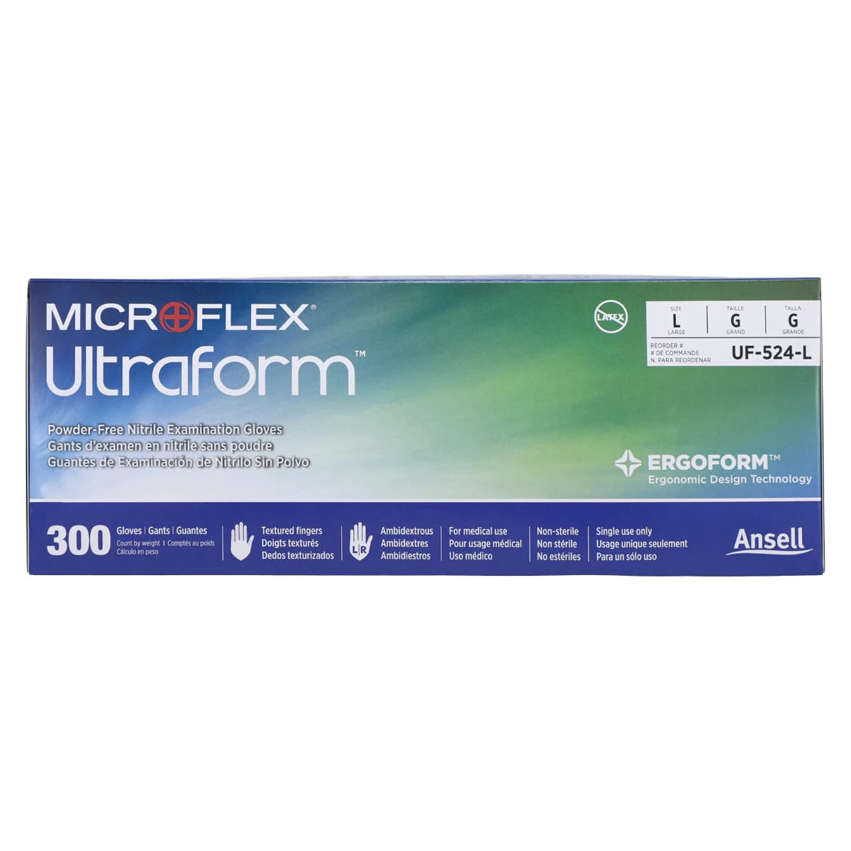 Ultraform® Powder Free Nitrile Exam Gloves, Large, Cobalt Blue, Textured, Non-Sterile, 300/Box, UF-524-L thumbnail 5