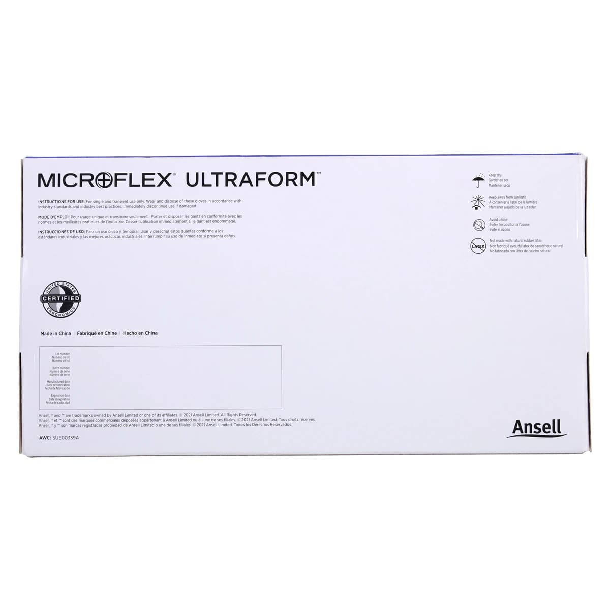 Ultraform® Powder Free Nitrile Exam Gloves, Cobalt Blue, Extra Large, 250/Box, UF-524-XL thumbnail 4
