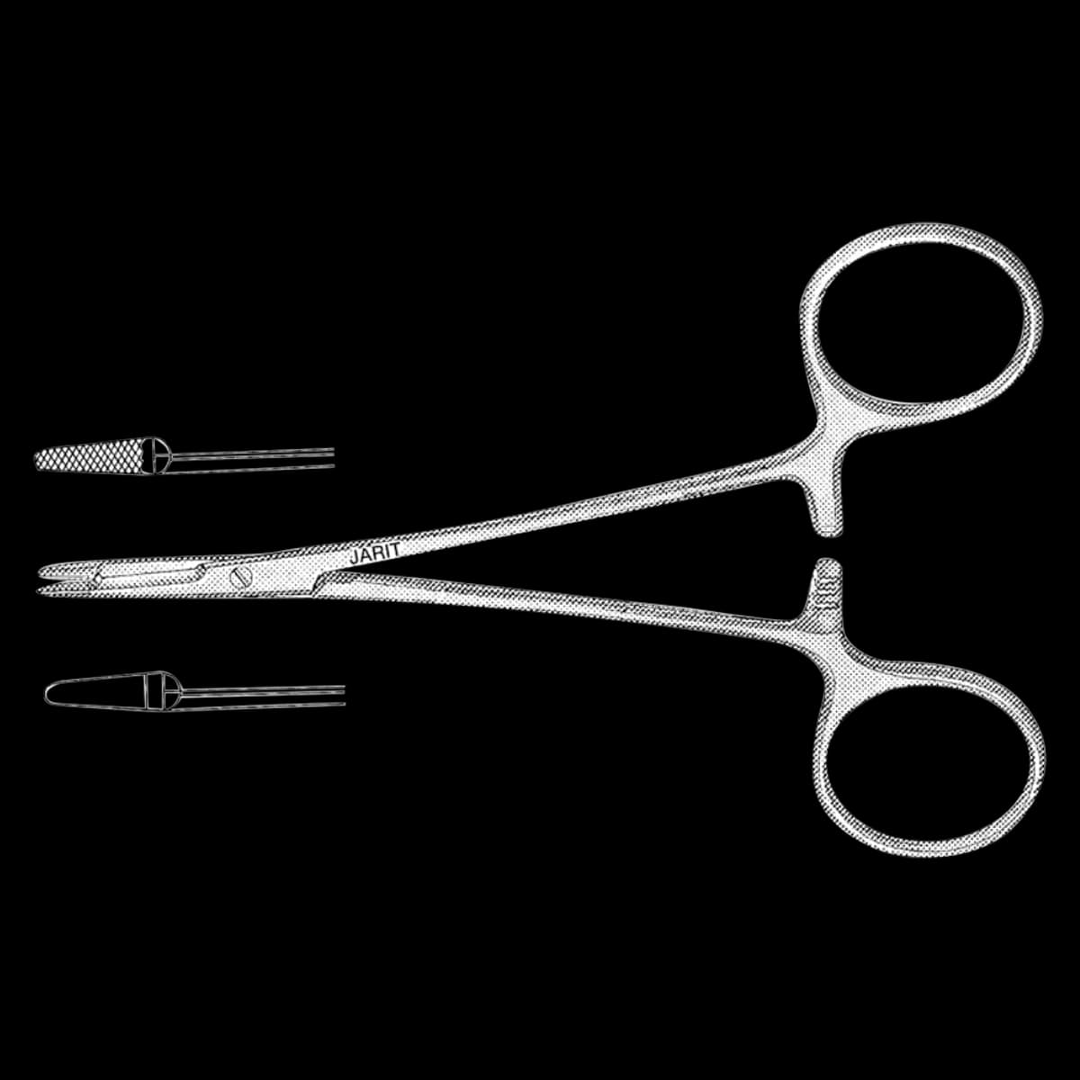 Jarit Carb-Bite Olsen-Hegar Surgical Needle Holder, 5-3/4", Stainless Steel - Needle Holder Olsen-Hegar - Image 1
