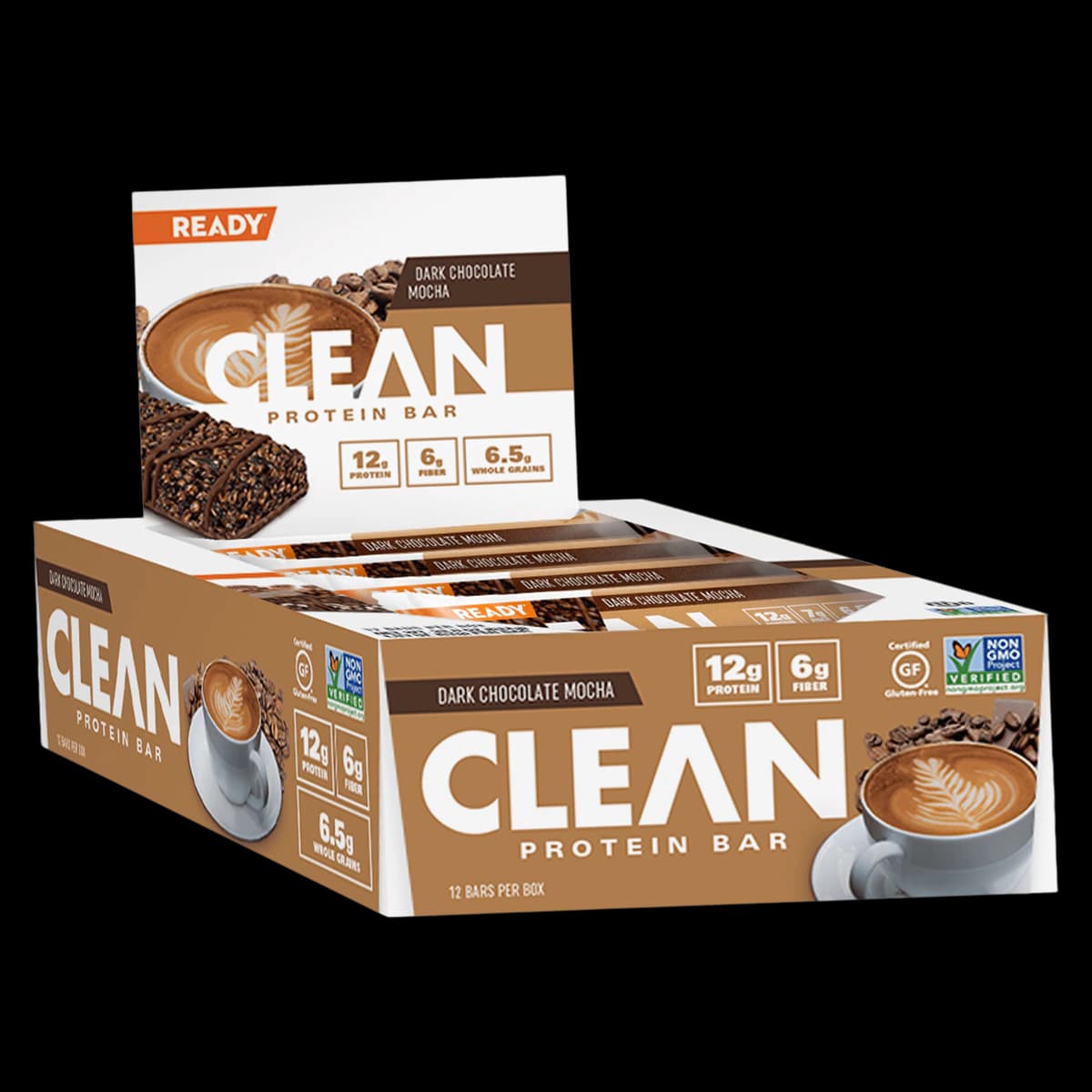 Ready Clean Protein Bar, Dark Chocolate Mocha, 1.83 oz, Individually Wrapped, 144/Case - Ready Clean Bar Dark Choc Moca - Image 1