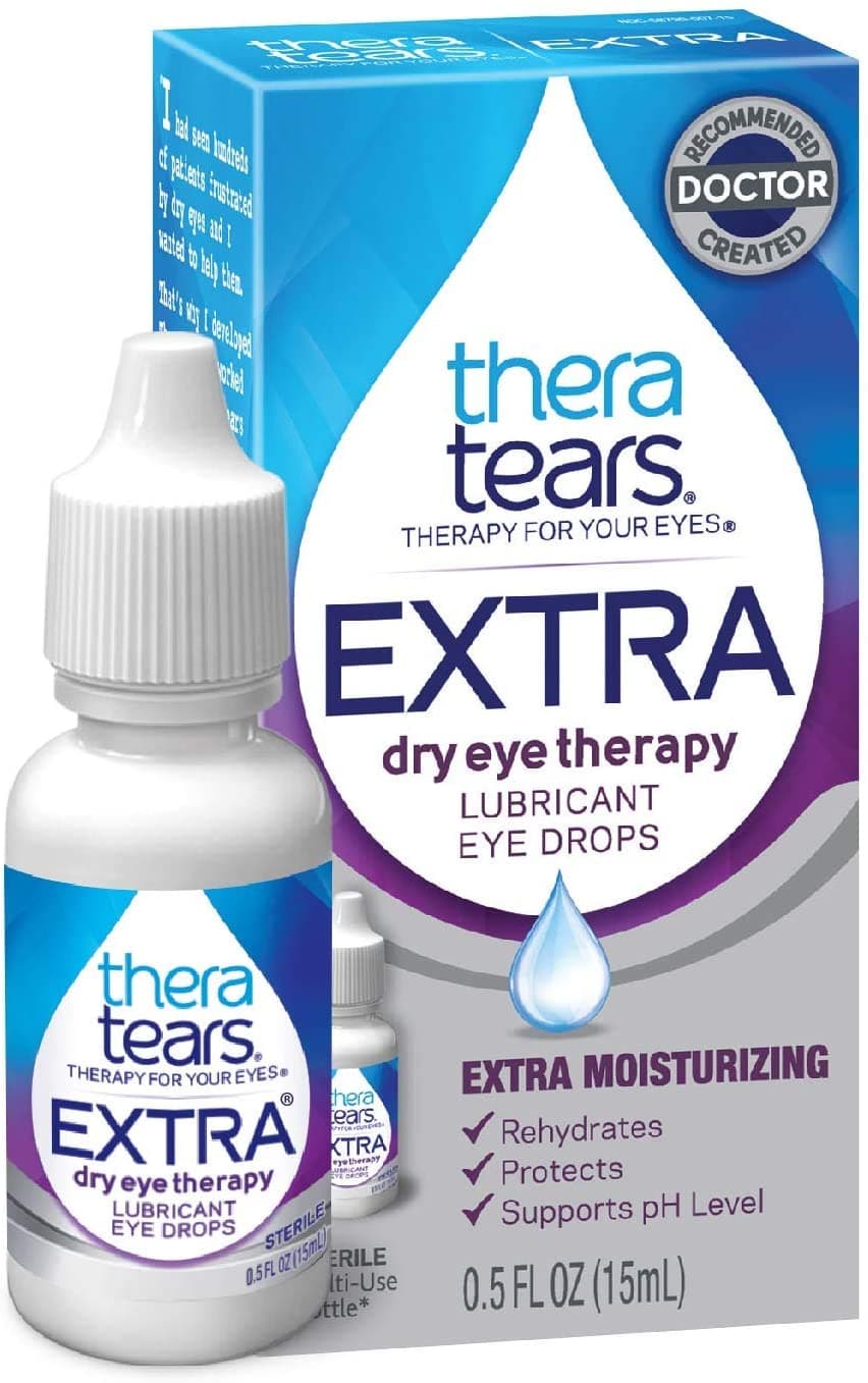 TheraTears Extra Lubricant Eye Drops, Dry Eye Therapy, Preservative Free, 0.5 oz Each - TheraTears Extra Dry Drops - Image 1