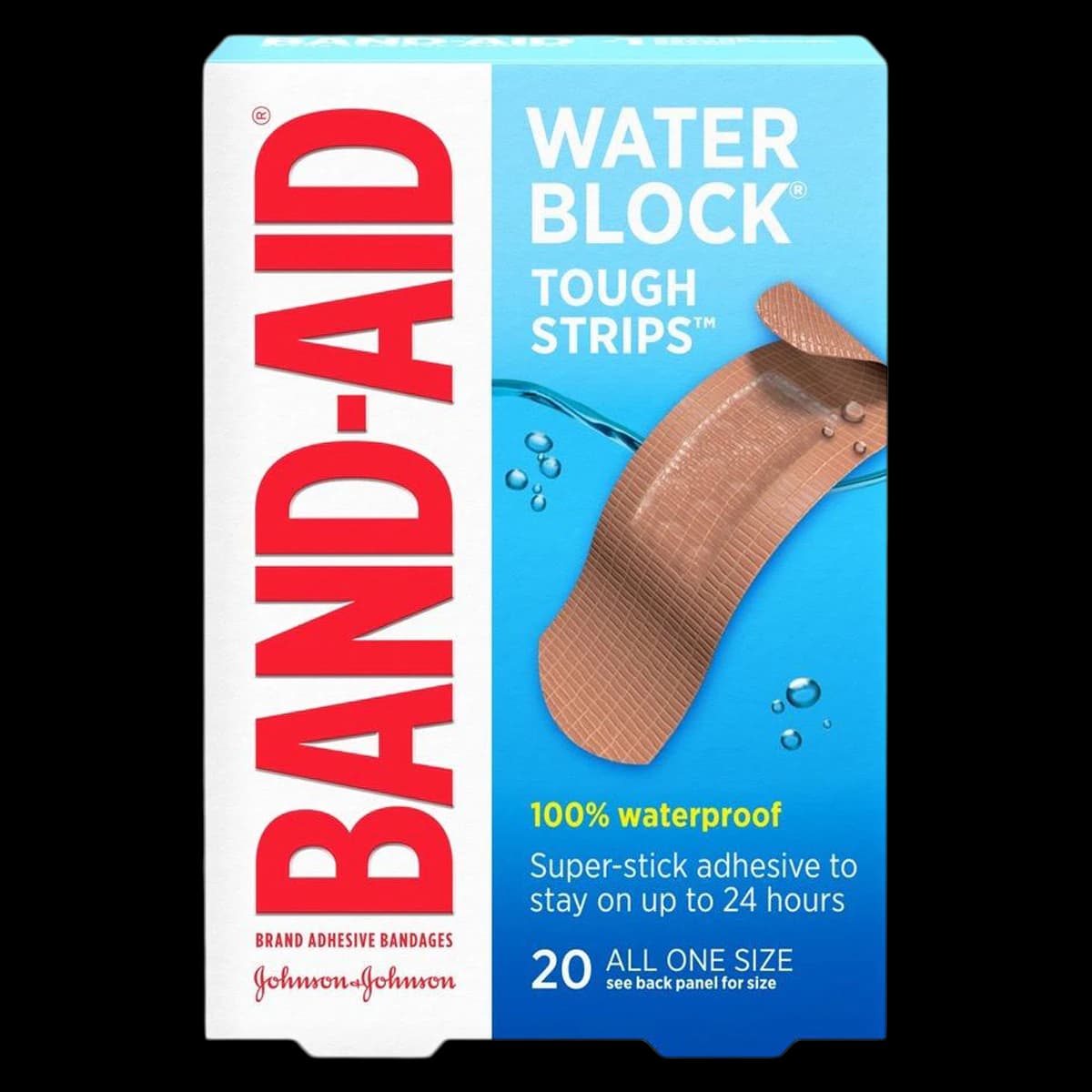 Band-Aid Tough-Strips Waterproof Fabric Adhesive Bandages, 1" x 3.25", Tan, Sterile, 400/Case - Band-Aid Tough Strips - Image 1