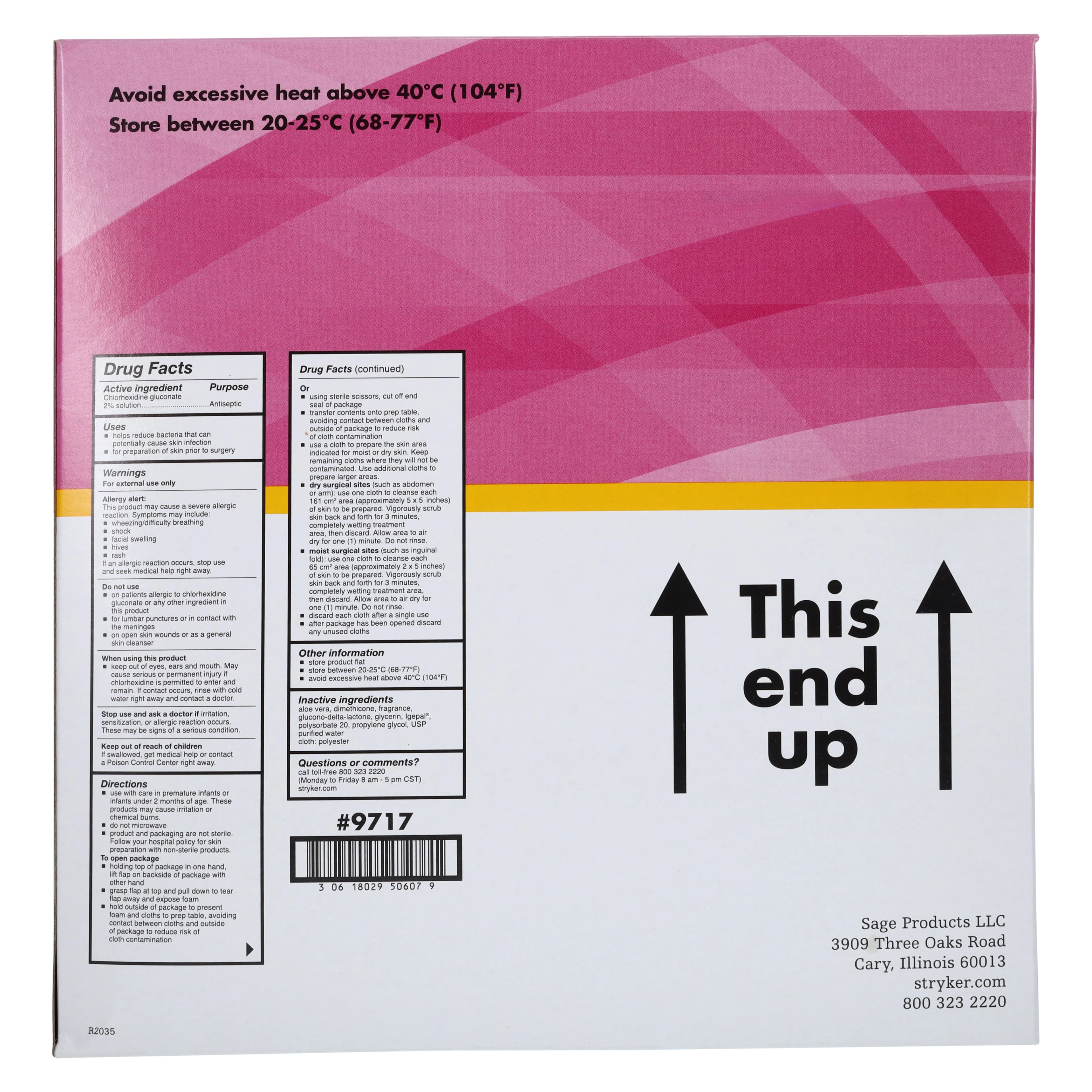 Stryker Chlorhexidine Gluconate (CHG) Prep Cloth thumbnail 5