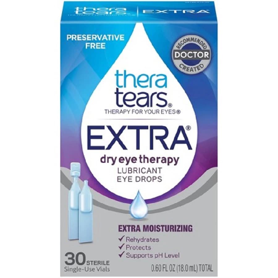 TheraTears Extra Dry Eye Drops, Lubricant, Preservative Free, 30/Box - TheraTears Extra Dry Eye Drops - Image 1