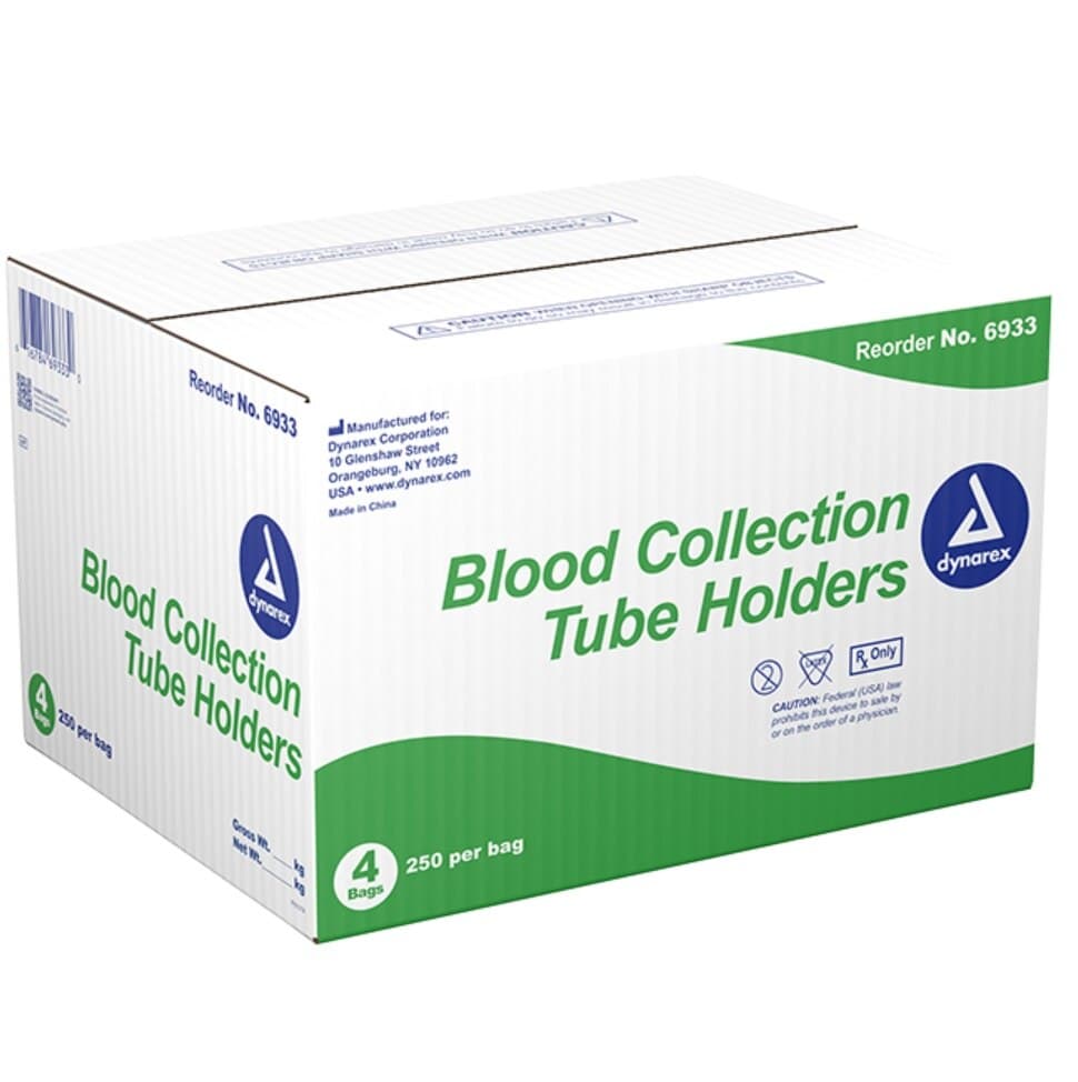 Dynarex Blood Collection Holder, Plastic/Polypropylene, Clear, Without Needle, Conventional, Non-Sterile, Disposable, 250/Box thumbnail 3