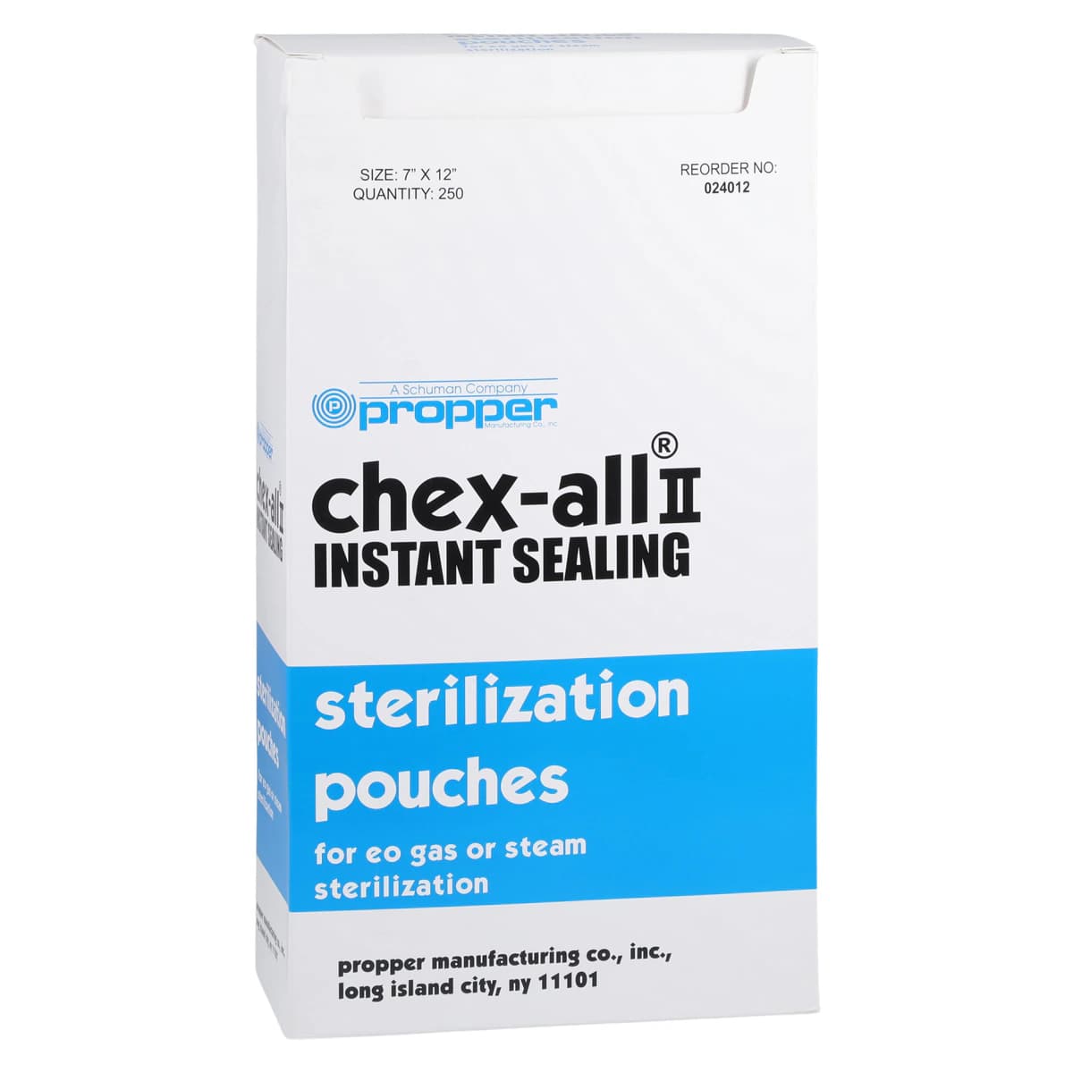 Chex-All II Sterilization Pouches, Instant Seal, 7 in x 12 in, White/Clear, 250/Box thumbnail 2