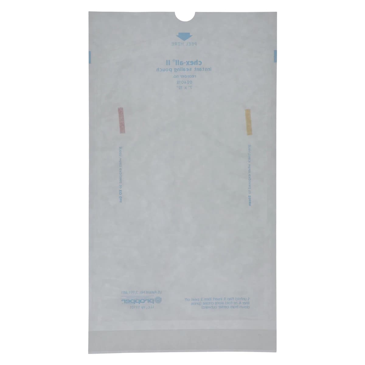 Chex-All II Sterilization Pouches, Instant Seal, 7 in x 12 in, White/Clear, 250/Box thumbnail 4