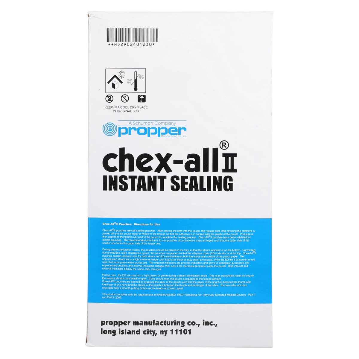 Chex-All II Sterilization Pouches, Instant Seal, 7 in x 12 in, White/Clear, 250/Box thumbnail 5