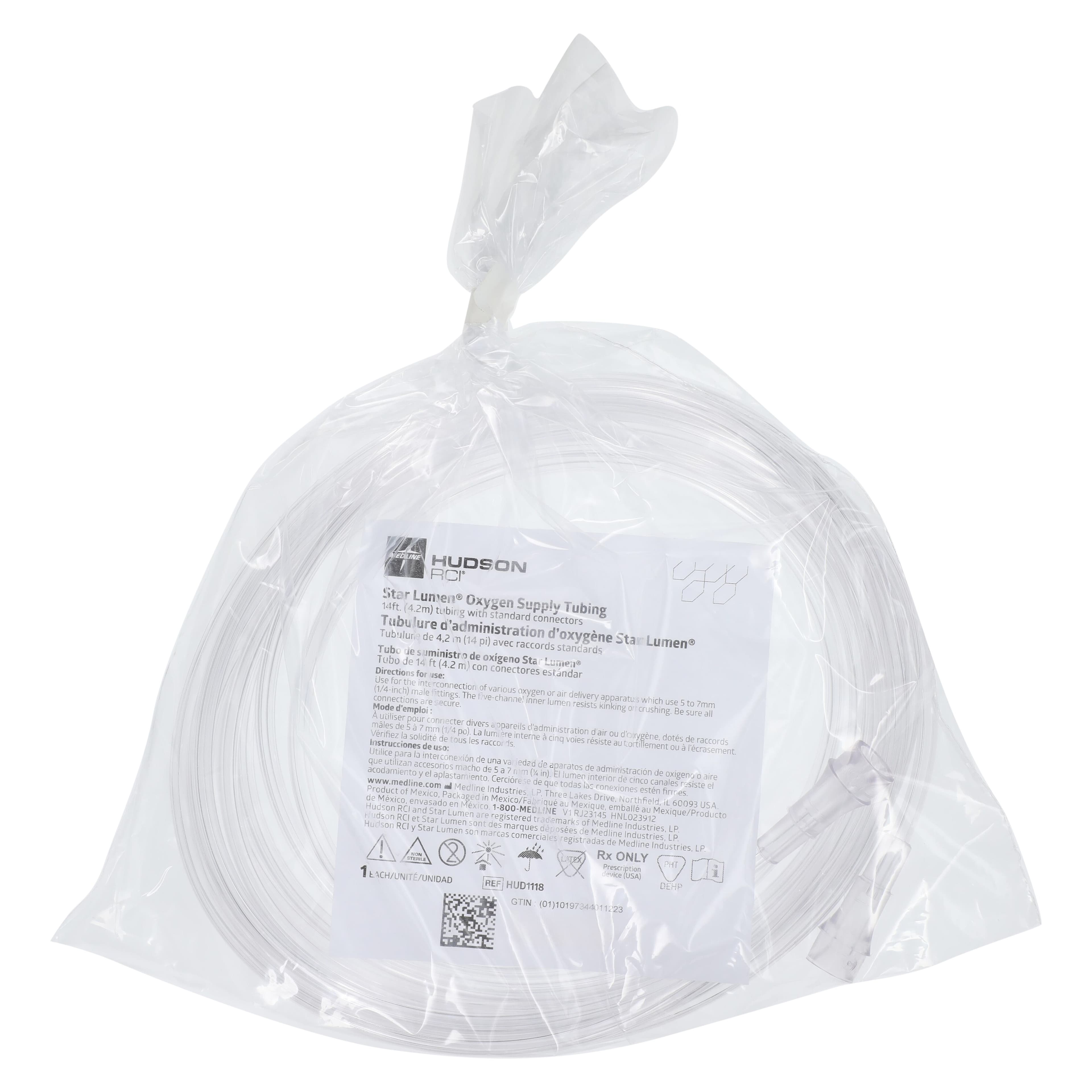 Medline Star Lumen Oxygen Tubing, 14 ft, 50/Case thumbnail 3