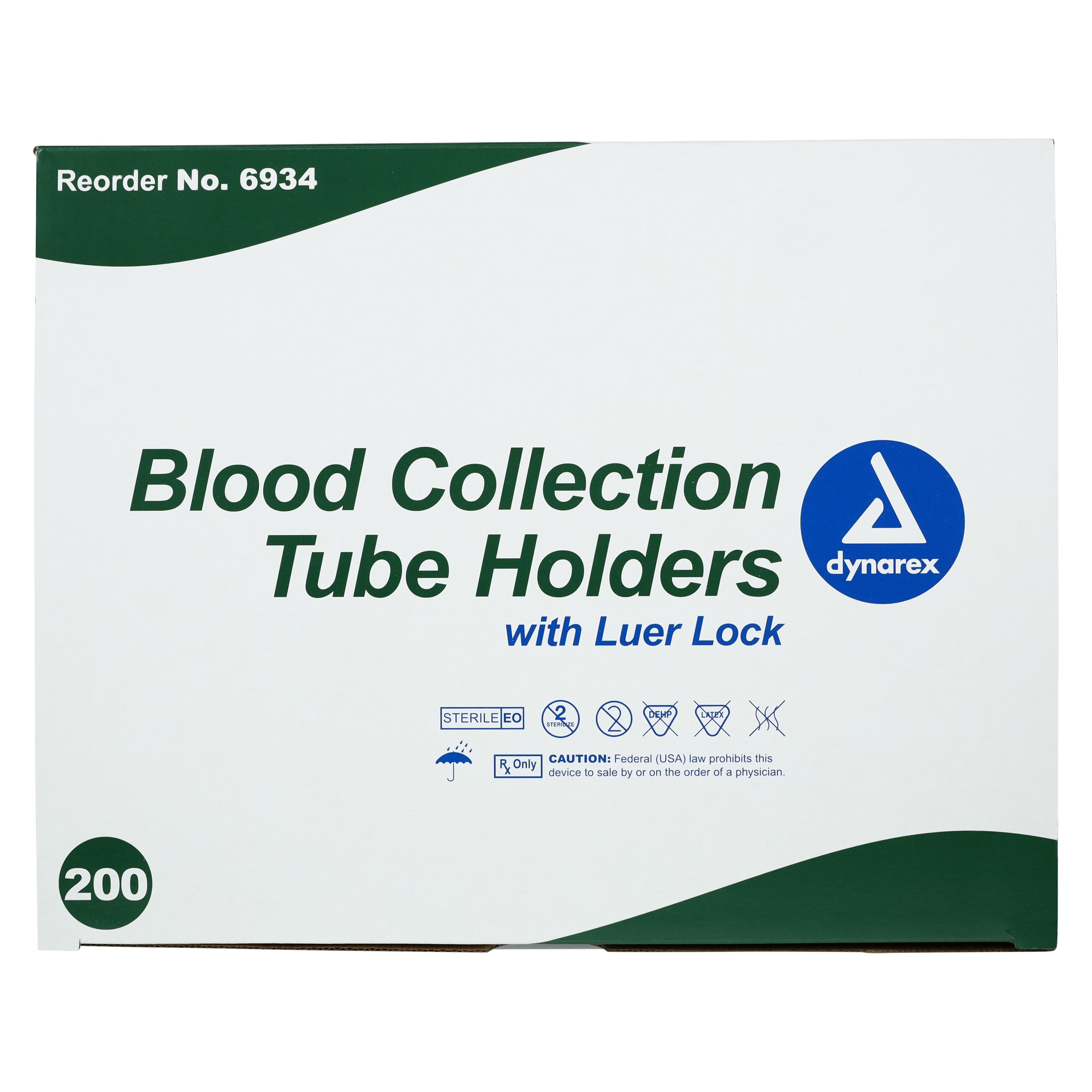 Dynarex Blood Collection Tube Holder with 20G 3/4" Stainless Steel Needle, Luer Lock, Clear Polypropylene, Sterile, Disposable, 200/Box thumbnail 5