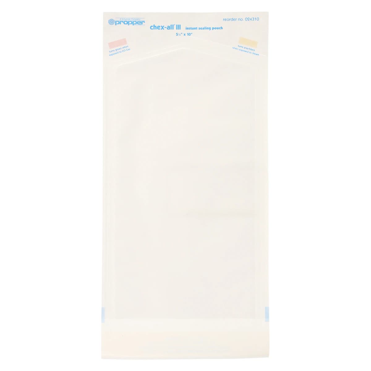 Chex-All III Instant Seal Sterilization Pouches, 5.25 in x 10 in, Clear/White, 100/Box thumbnail 2