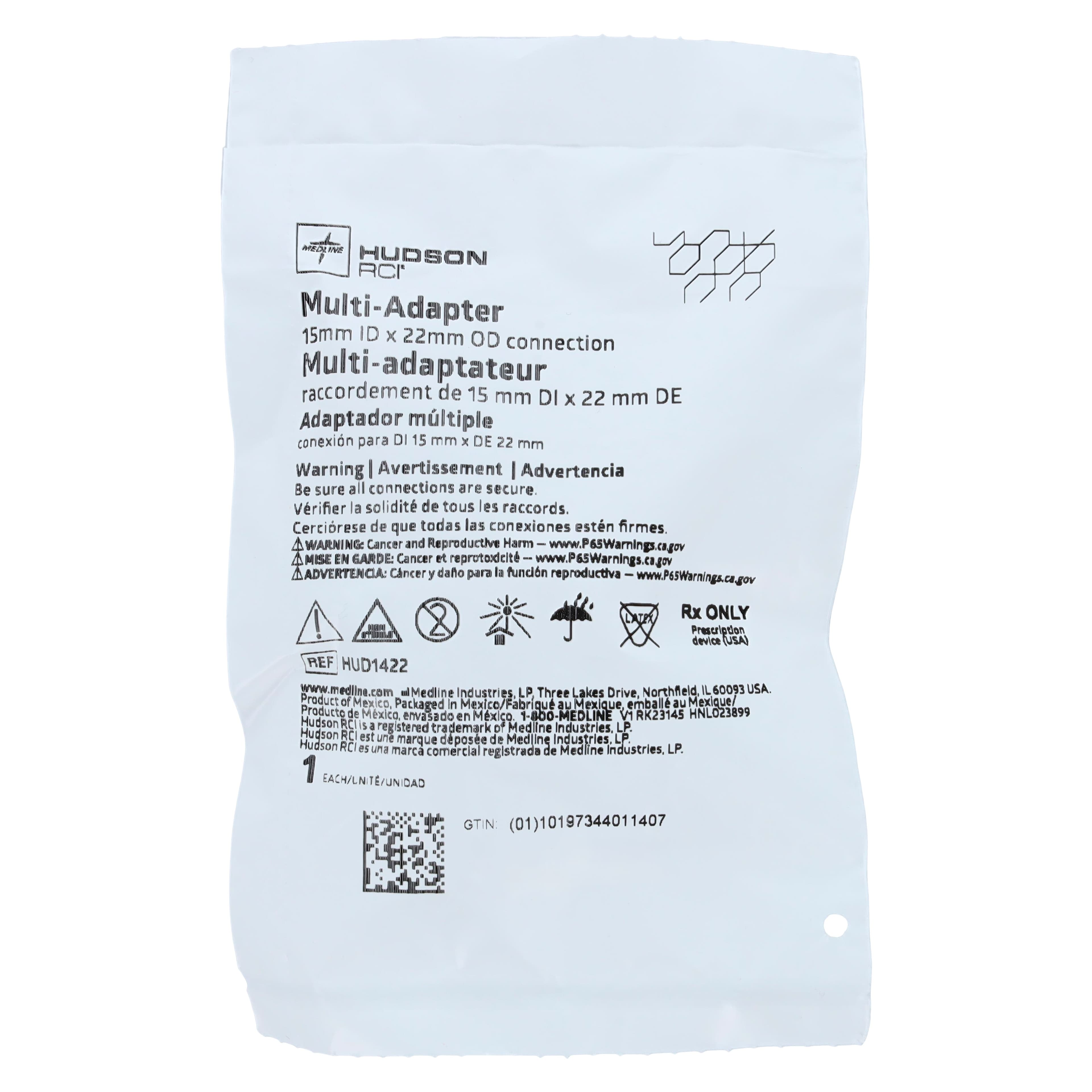 Medline Multi-Sample Adapter, 22mm O.D./15mm I.D., Each thumbnail 2