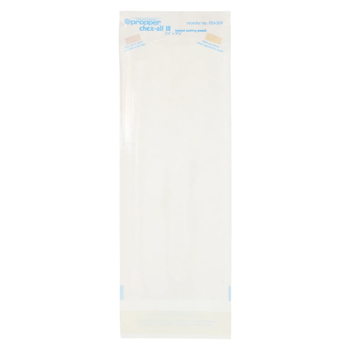 Propper Chex-All II Self-Sealing Sterilization Pouches, 3.5" x 9.5", Steam/EO, 100/Box, 02430900 thumbnail 2