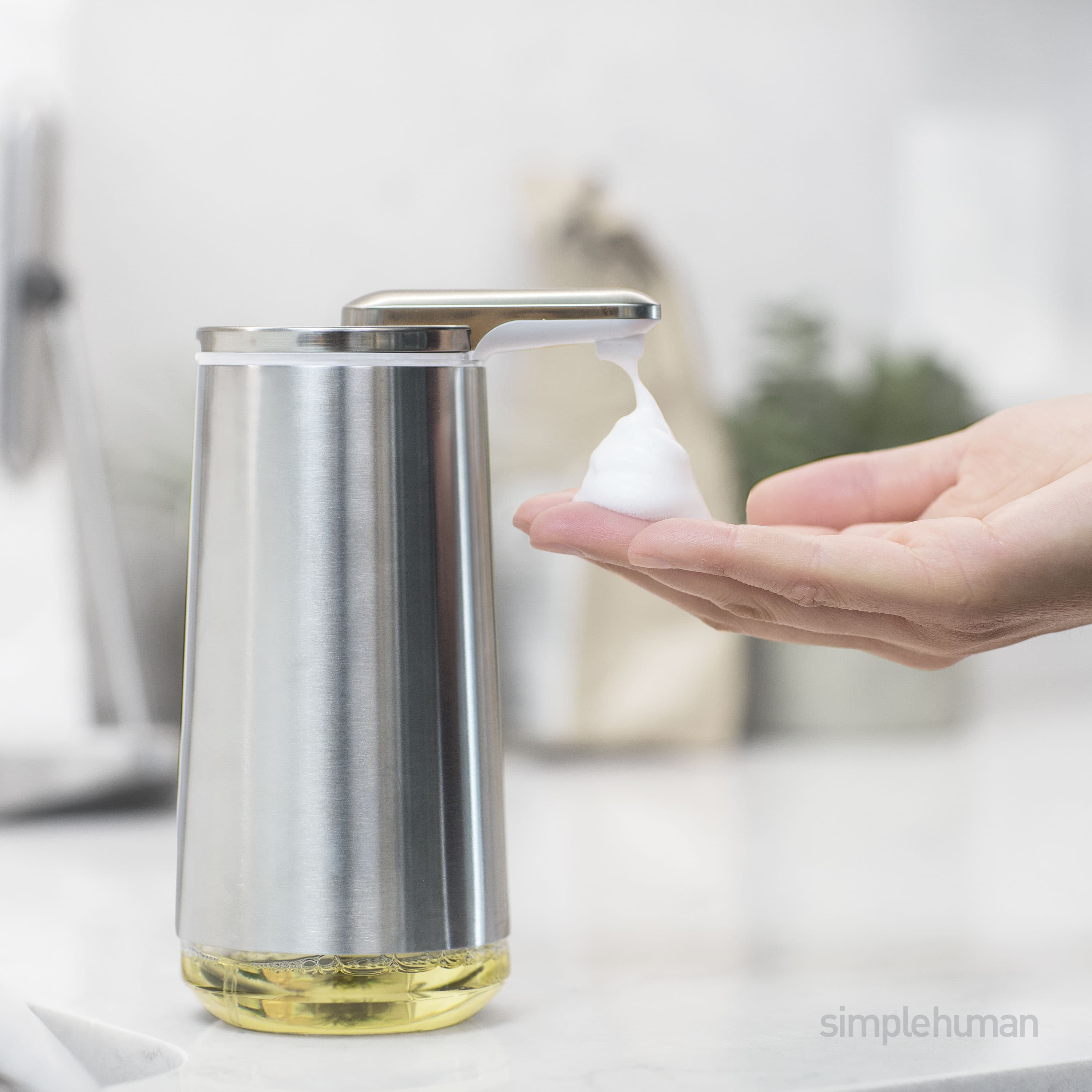Simplehuman Foam Sensor Pump Dispenser, Brushed Stainless Steel, 10 oz, Each thumbnail 5