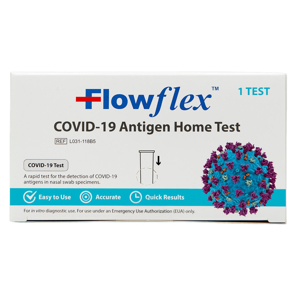 FlowFlex COVID-19 Ag Home Test, Antigen, OTC, 10/Box thumbnail 2