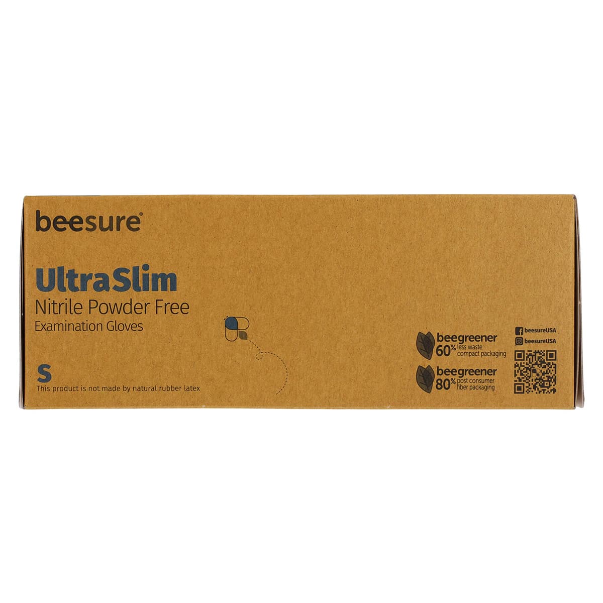 BeeSure UltraSlim Nitrile Exam Gloves, Powder Free, Non-Sterile, Small, Blue, 350/Box, BE1156 thumbnail 4