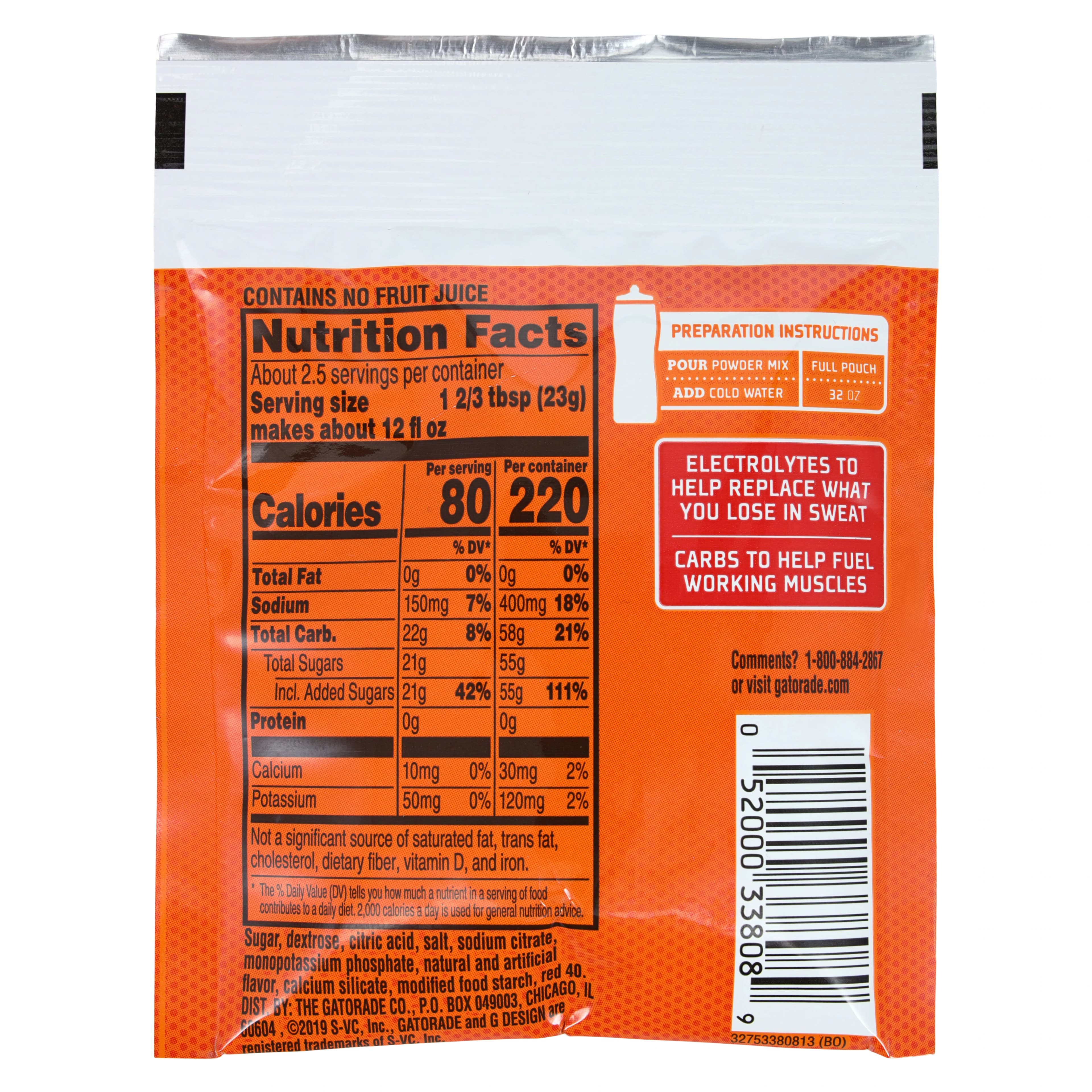 Gatorade Thirst Quencher Powder Drink Mix, Fruit Punch, 2.12 oz Packets, 144/Case thumbnail 2