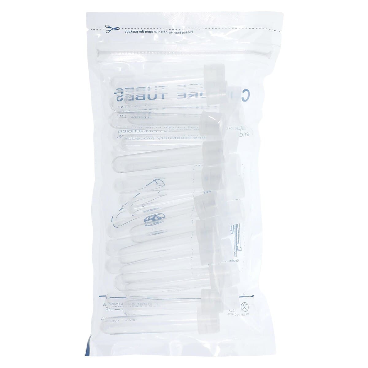 Globe Scientific Polystyrene Culture Tube, 5mL, 12x75mm, Attached Cap, Round Bottom, Sterile, 25/Pack, 500/Case thumbnail 2