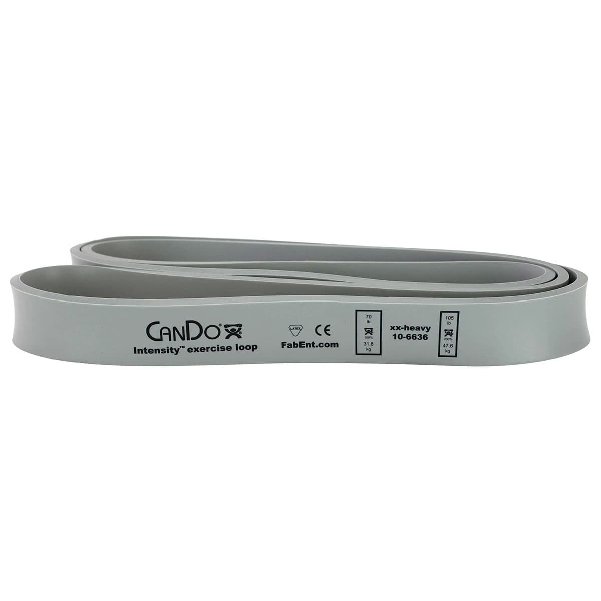 CanDo Intensity Exercise Loop, 40" Length, Silver (Light Resistance), Each - CanDo Intensity Loop 40" Exerc - Image 1