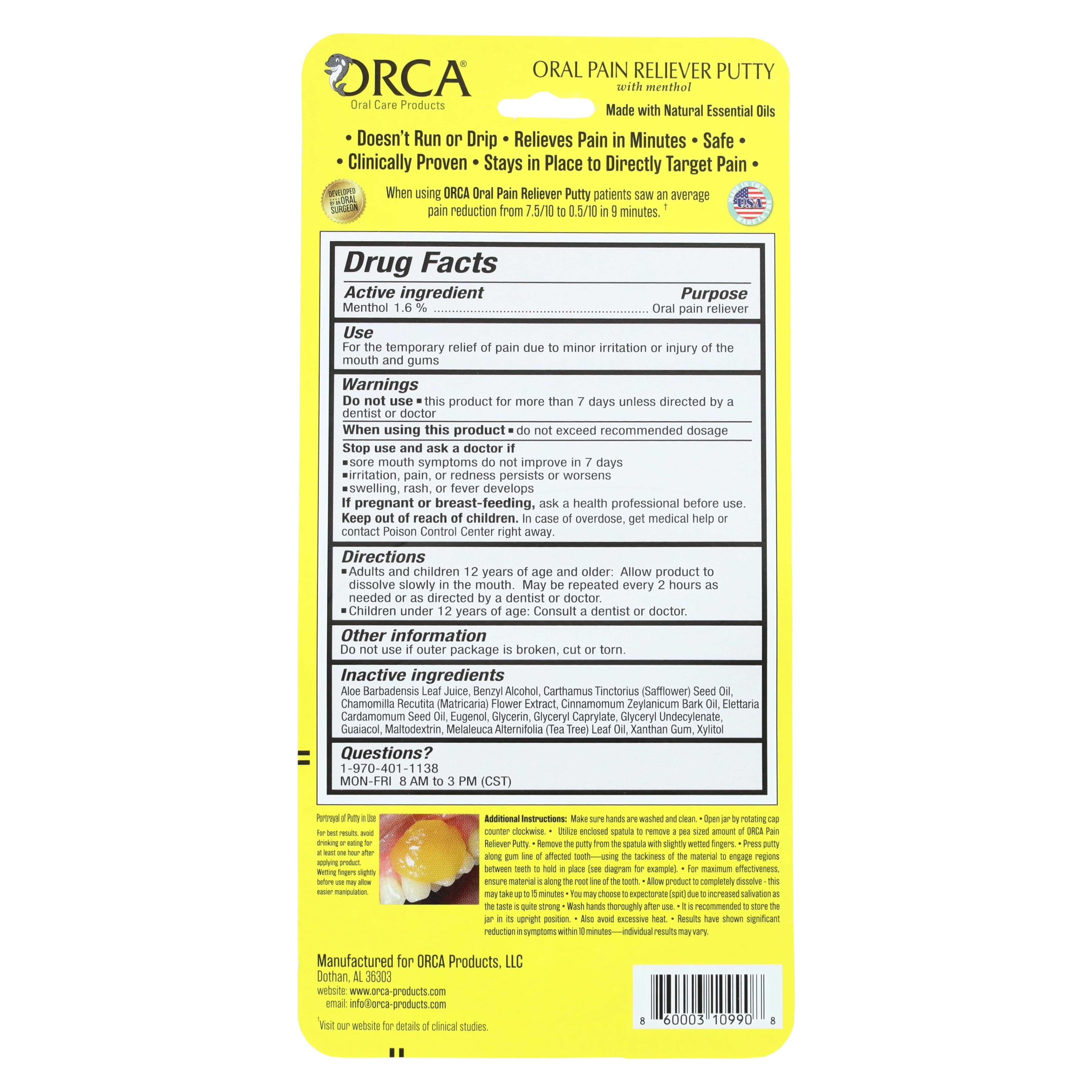 ORCA Pain Relief Putty for Dry Socket, 6 Jars/Case, 109905 thumbnail 9