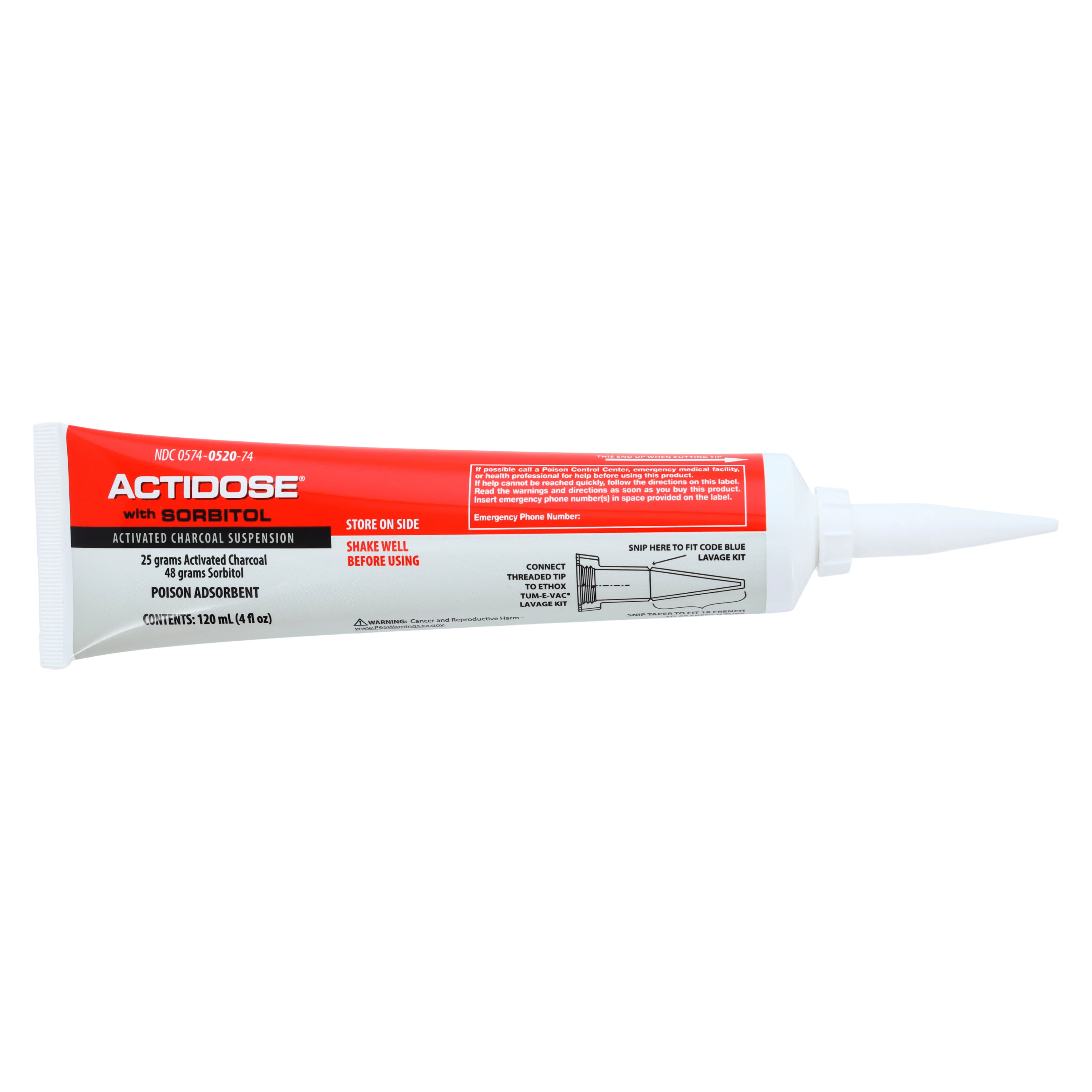 Actidose with Sorbitol Activated Charcoal Suspension, 25g/48g per 120mL Tube - Actidose w/Sorbitol Suspension - Image 1