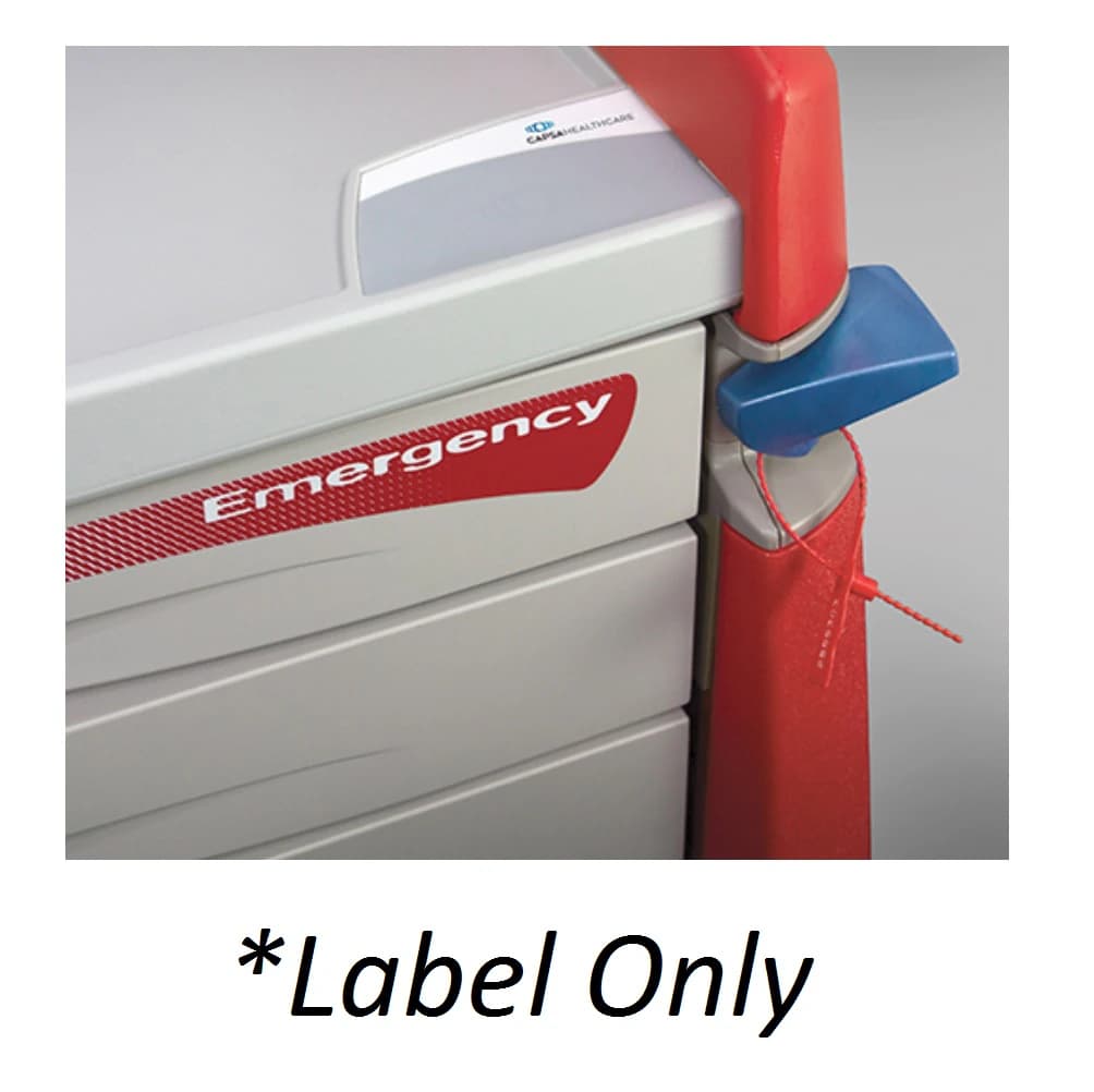 Emergency Label for Avalo Emergency Crash Cart, Red - Label Cart "Emergency" Red - Image 1