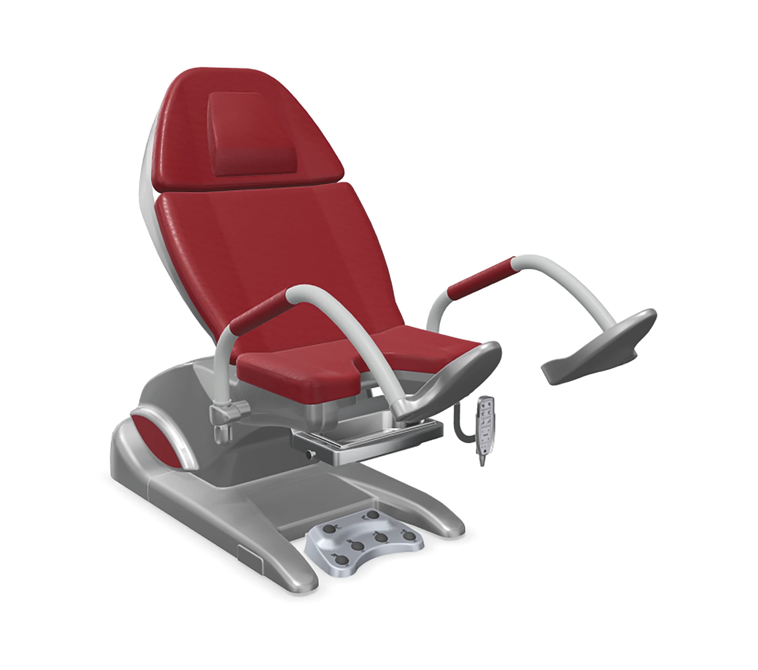 Schmitz Arco-Matic 300M Gynecological Chair, Red Carmine, with Footrest - Arco-Matic 300M 3 w/Ft - Image 1