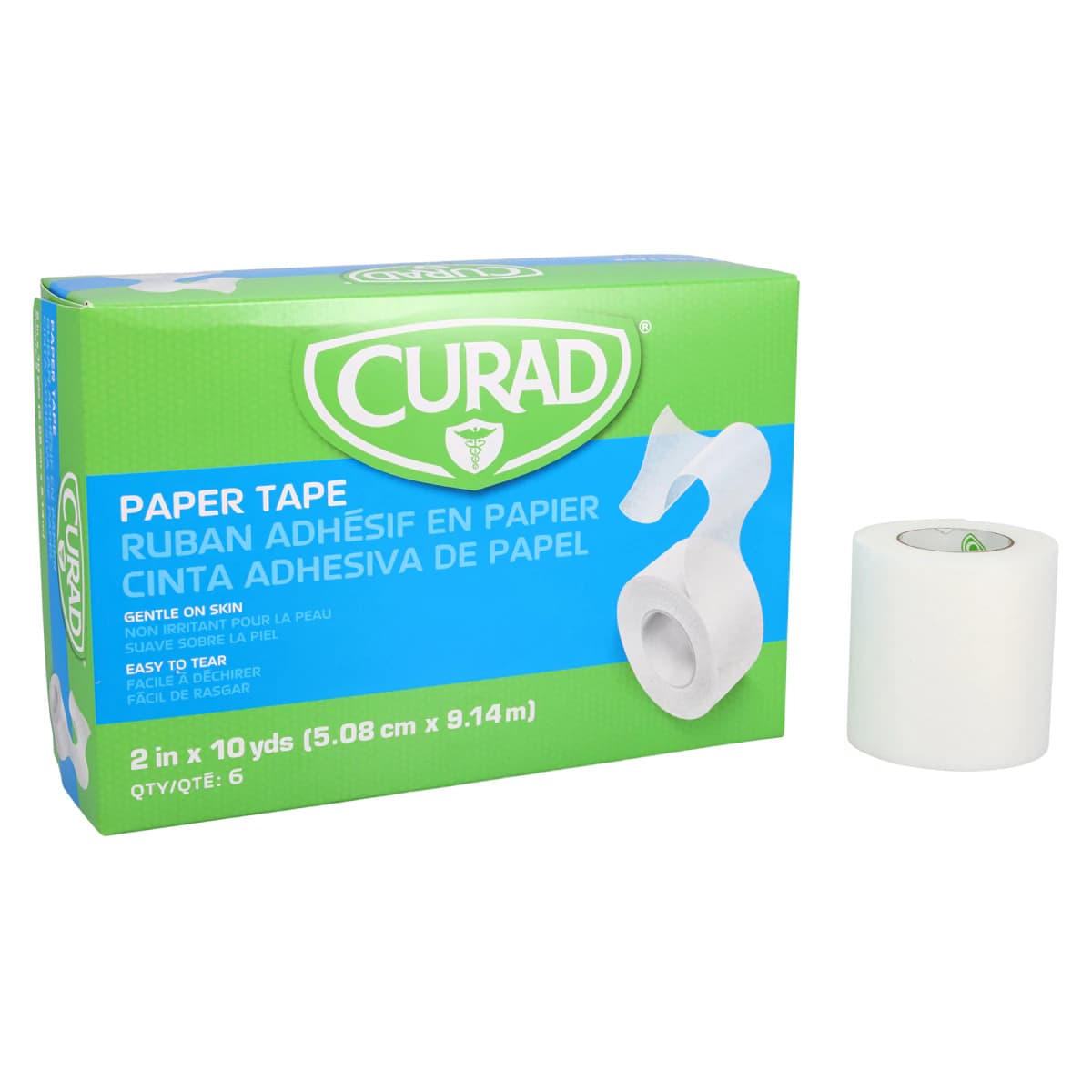 Curad Paper Tape, White, 2" x 10 yds, 6 Rolls/Box thumbnail 2