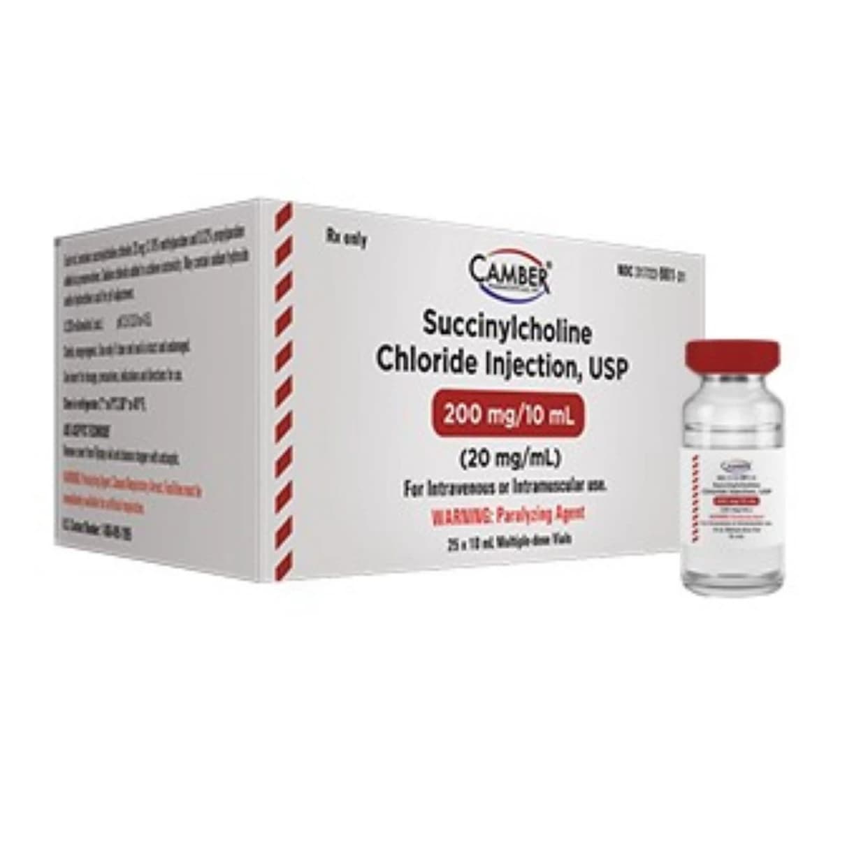Succinylcholine Chloride Injection 20mg/mL, MDV, 10mL Vial, Camber Pharmaceuticals - Succinylcholine Inj MDV N-R - Image 1
