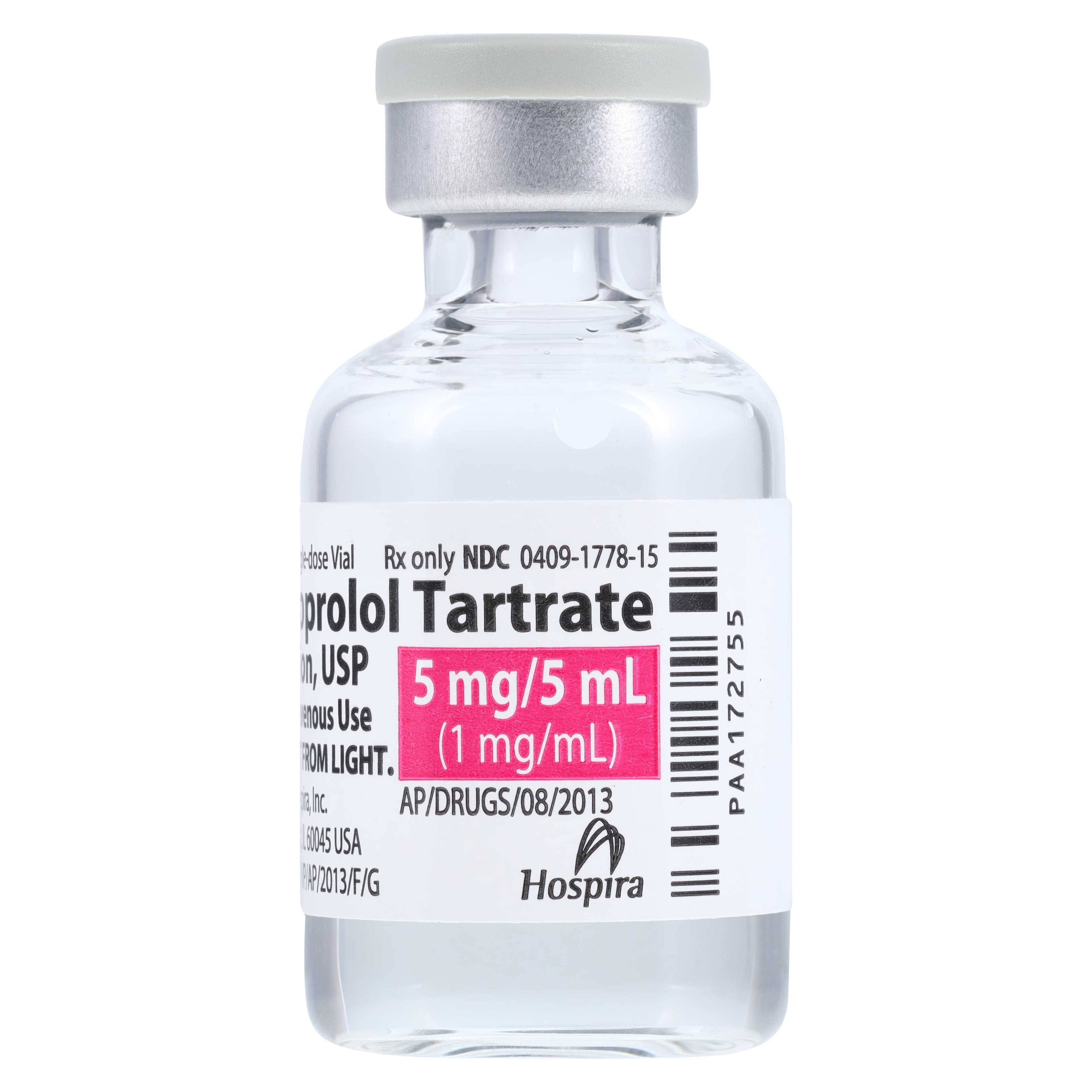 Metoprolol Tartrate Injection, 1mg/mL, SDV 5mL, 10/Package thumbnail 4