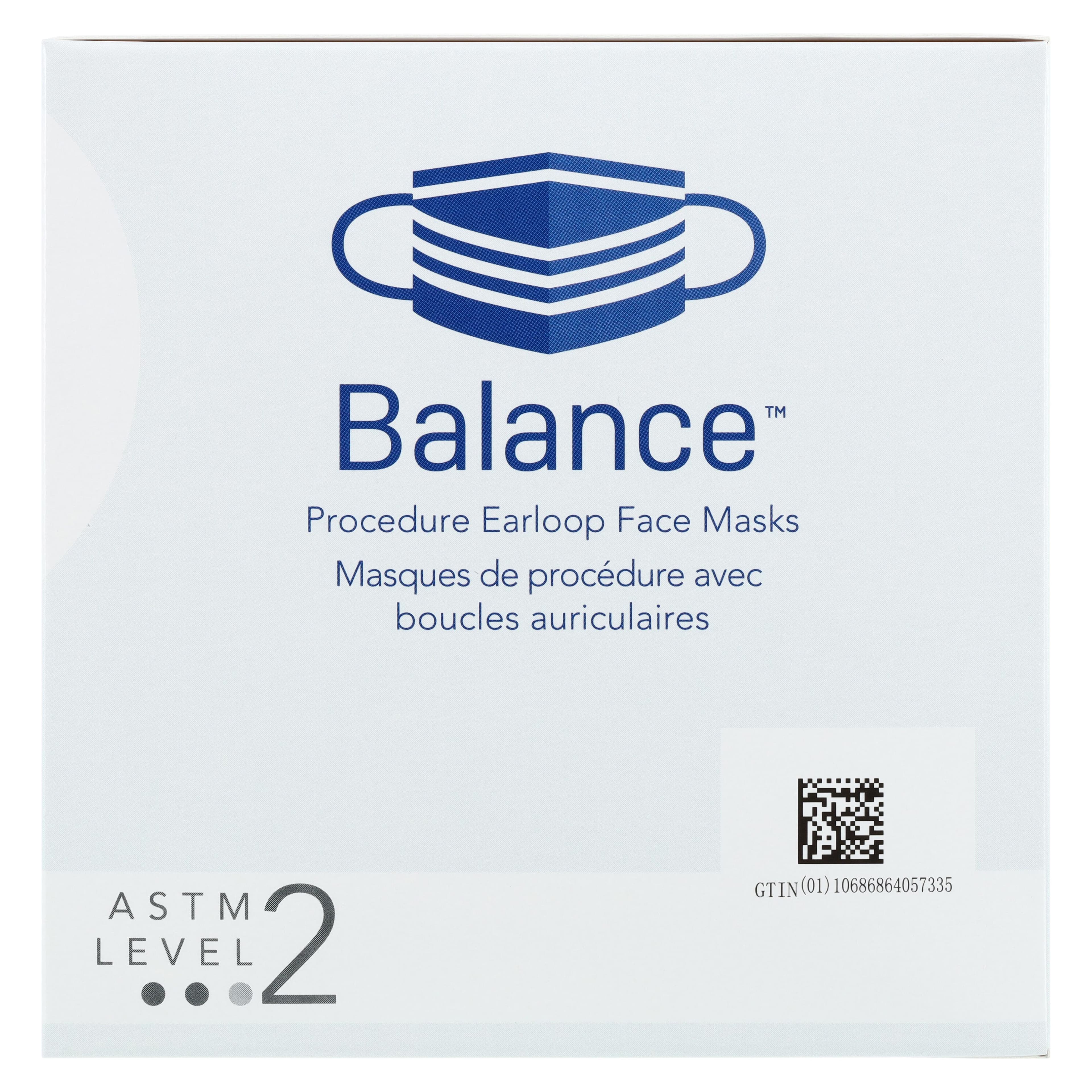 AMD Ritmed DYLS Safebasics AssureMask Balance Procedure Masks, ASTM Level 2, Earloops, Adjustable Nose Piece, White, Latex-Free, 50/Box thumbnail 5