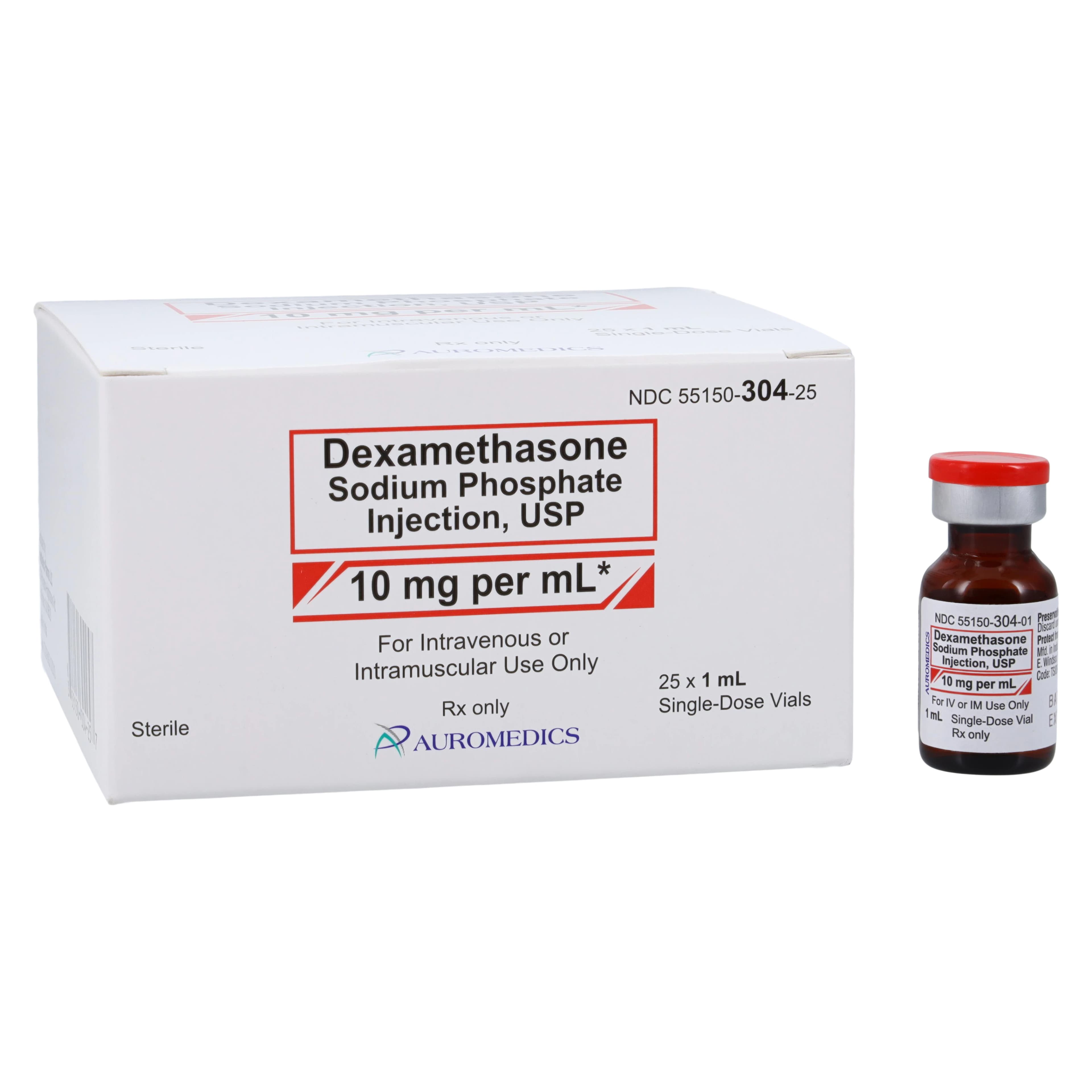 Dexamethasone Sodium Phosphate Injection, Preservative Free, 10mg/mL, SDV 1mL, 25/Package thumbnail 2