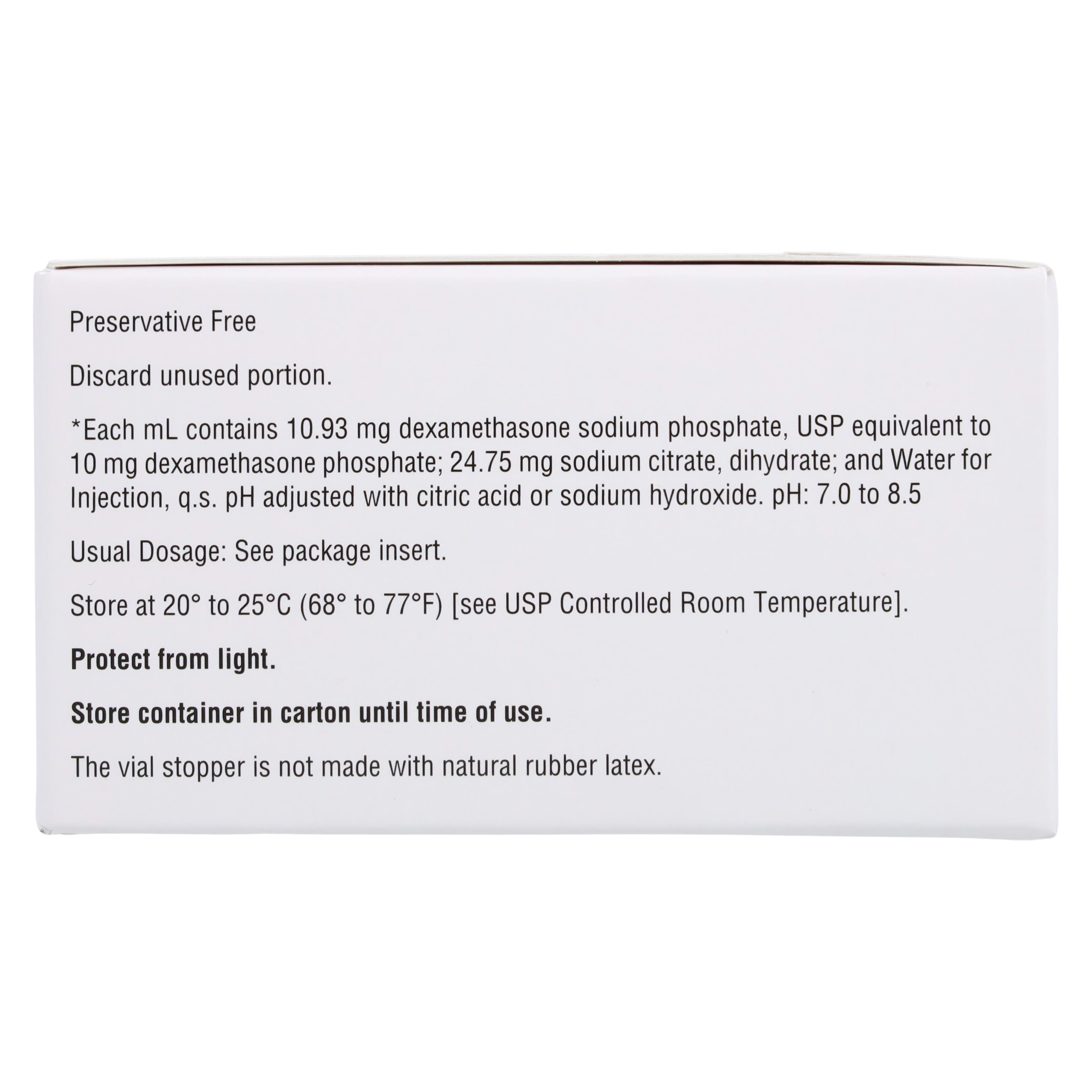 Dexamethasone Sodium Phosphate Injection, Preservative Free, 10mg/mL, SDV 1mL, 25/Package thumbnail 6