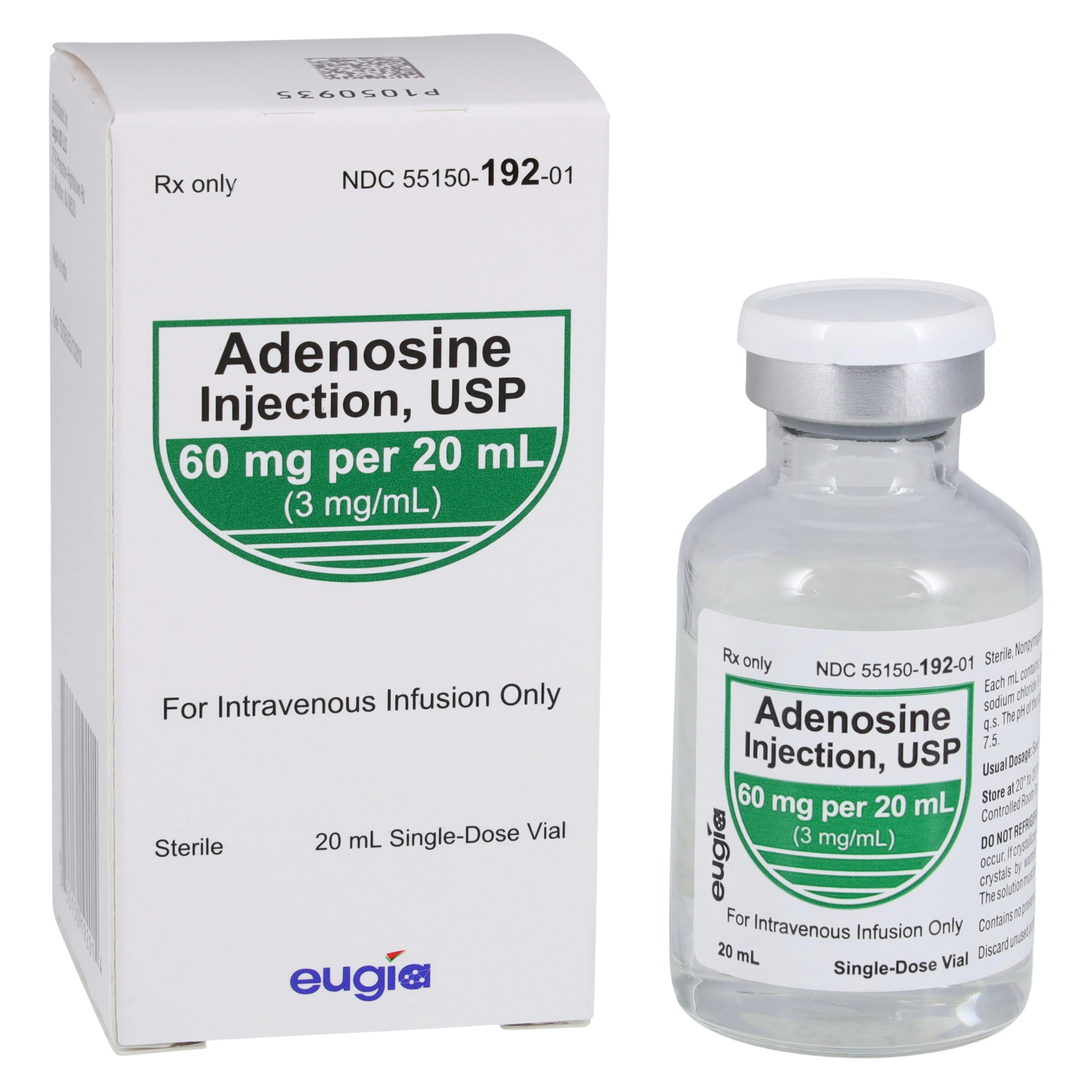 Adenosine Injection 3 mg/mL, Single-Dose Vial, 20 mL, Eugia US LLC - Adenosine Scan Inj SDV 20mL - Image 1